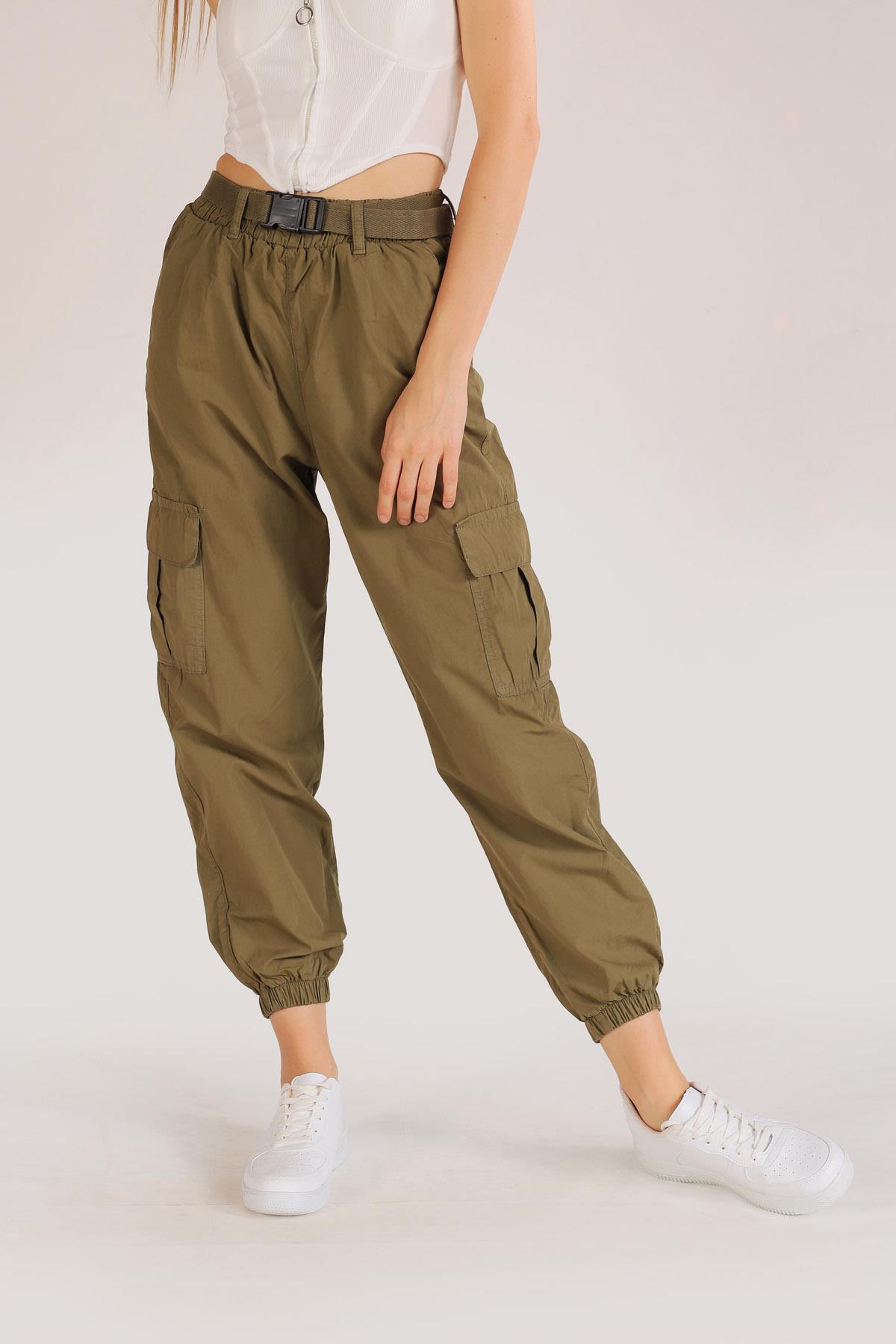 Haki Kemer Detay Paraşüt Pantolon 5031 - 4