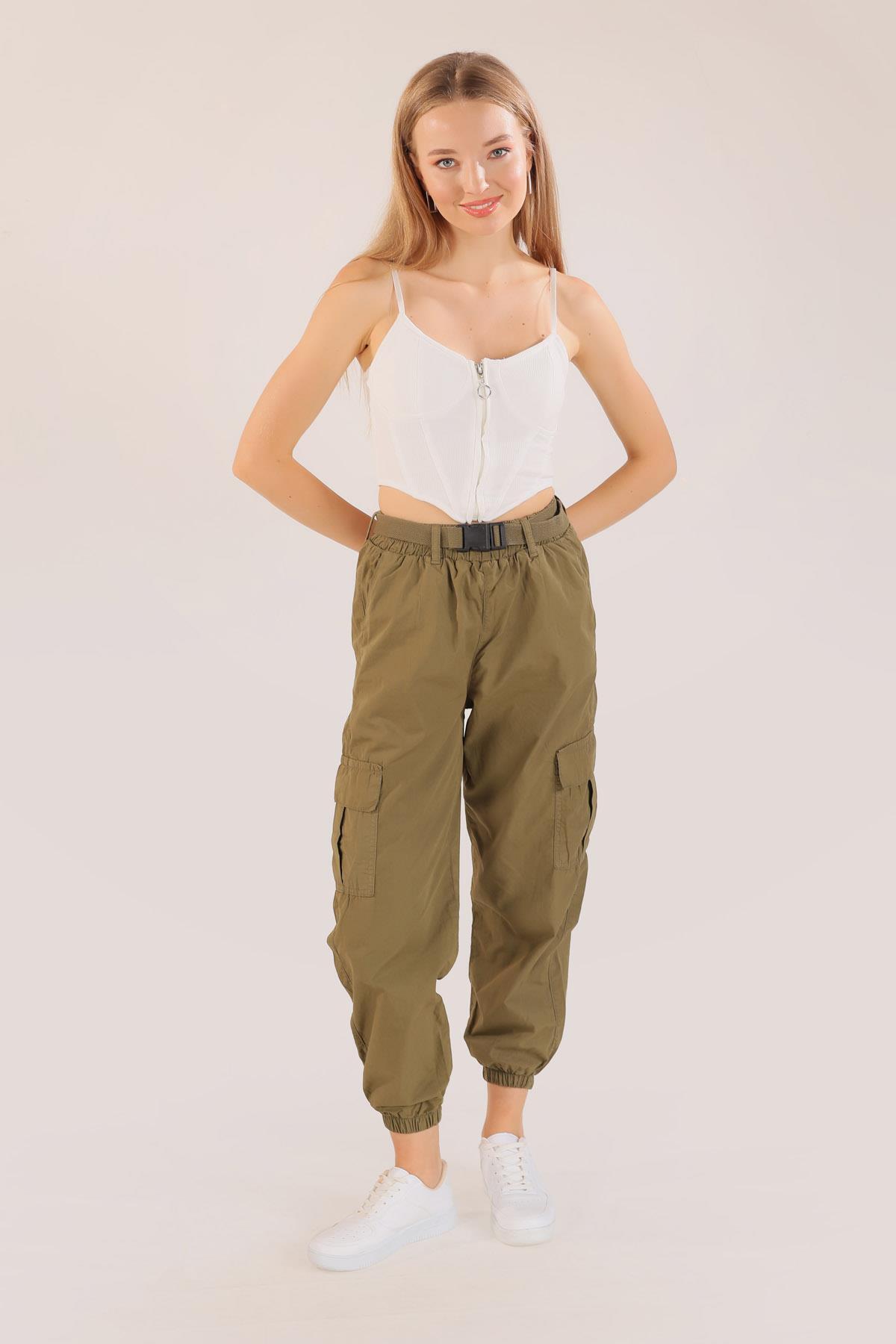 Haki Kemer Detay Paraşüt Pantolon 5031 - 2