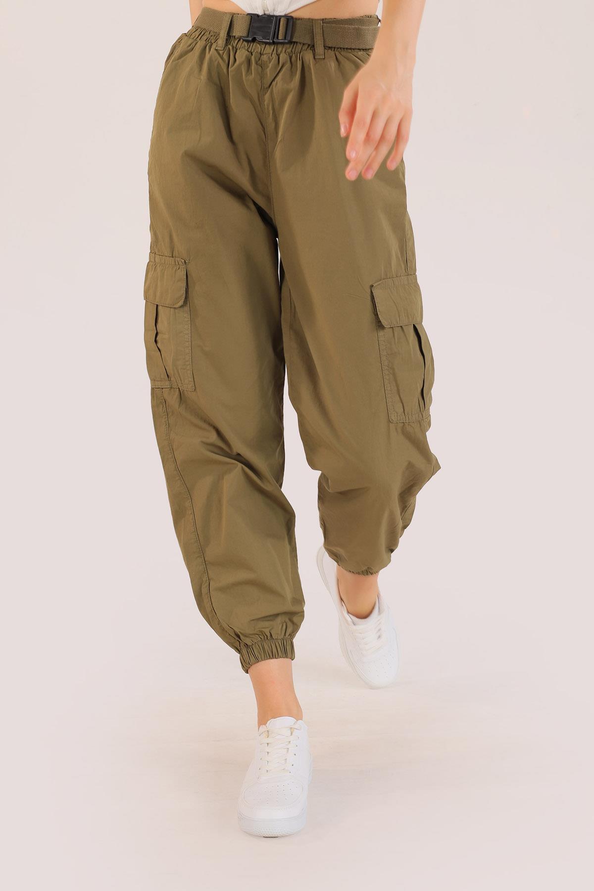 Haki Kemer Detay Paraşüt Pantolon 5031 - 3