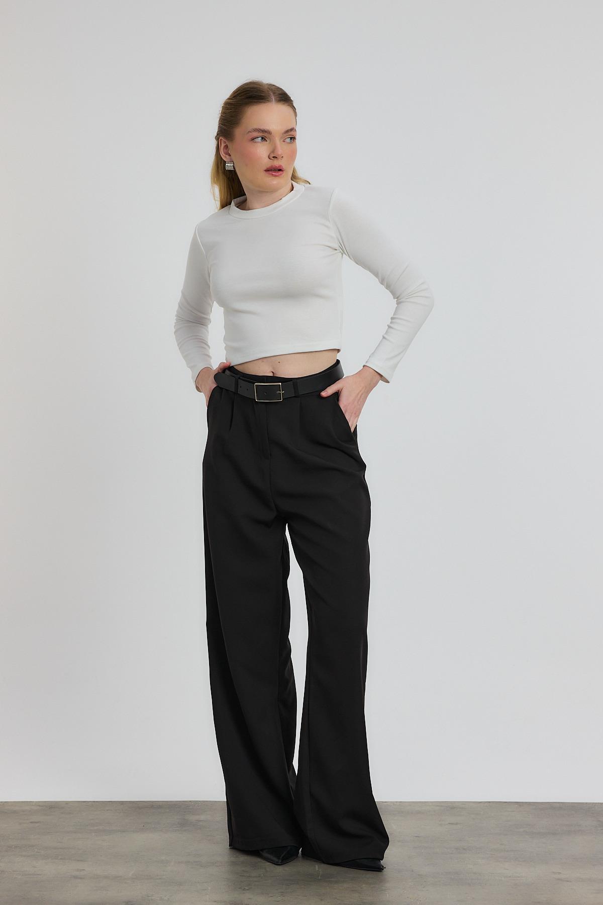 Ekru Bisiklet Yaka Bluz 2132 - 2