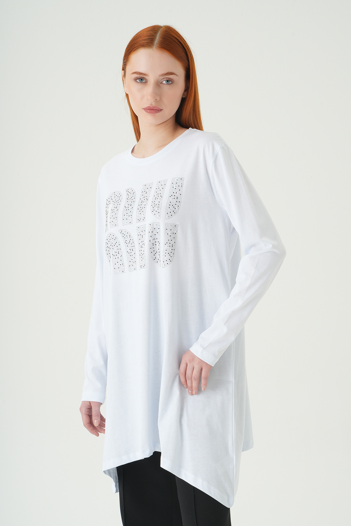 Beyaz Mıu Baskılı Tunik 2146M - RAYS (1)
