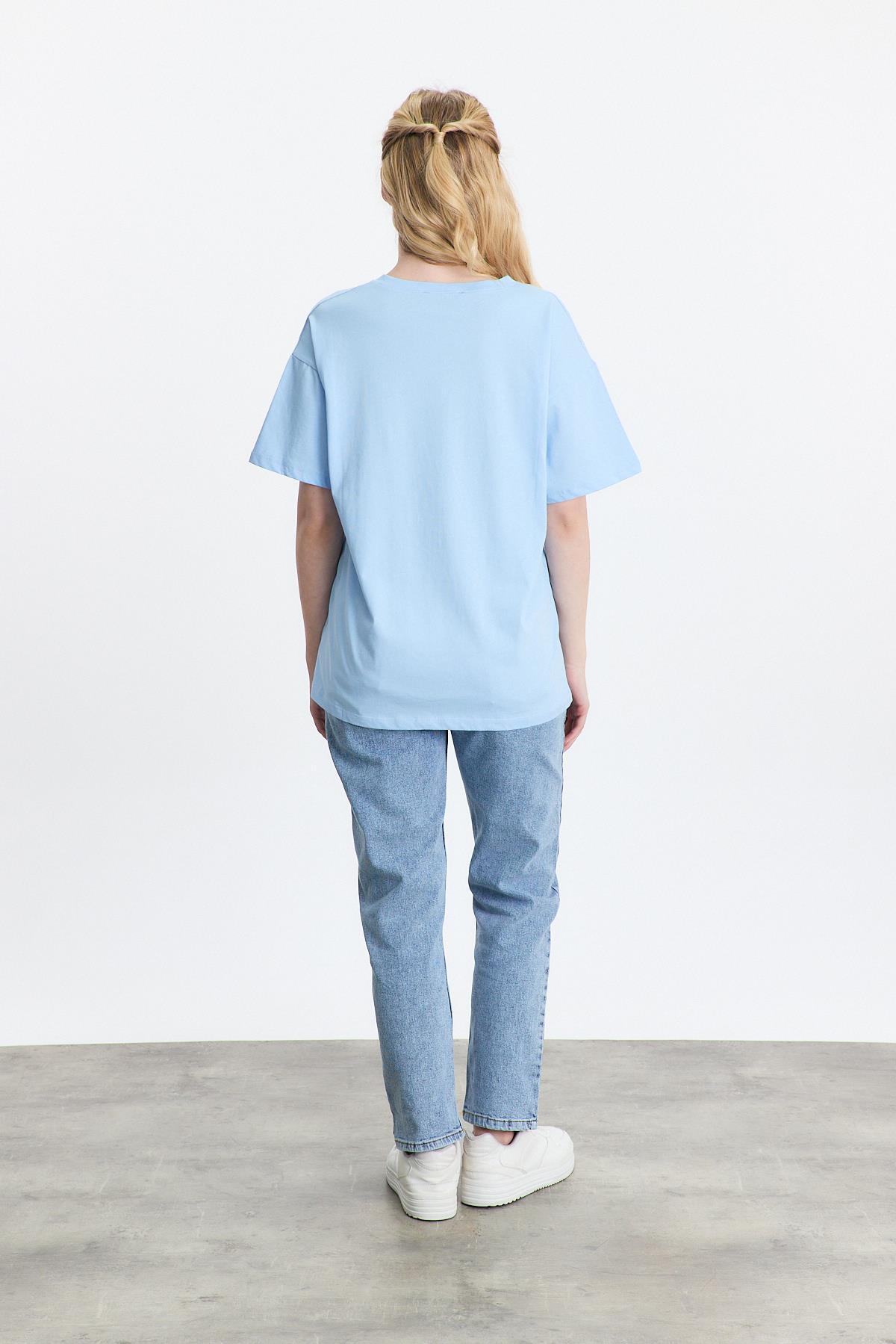 Mavi Bisiklet Yaka Nakışlı Tişört 2150-16M - 5