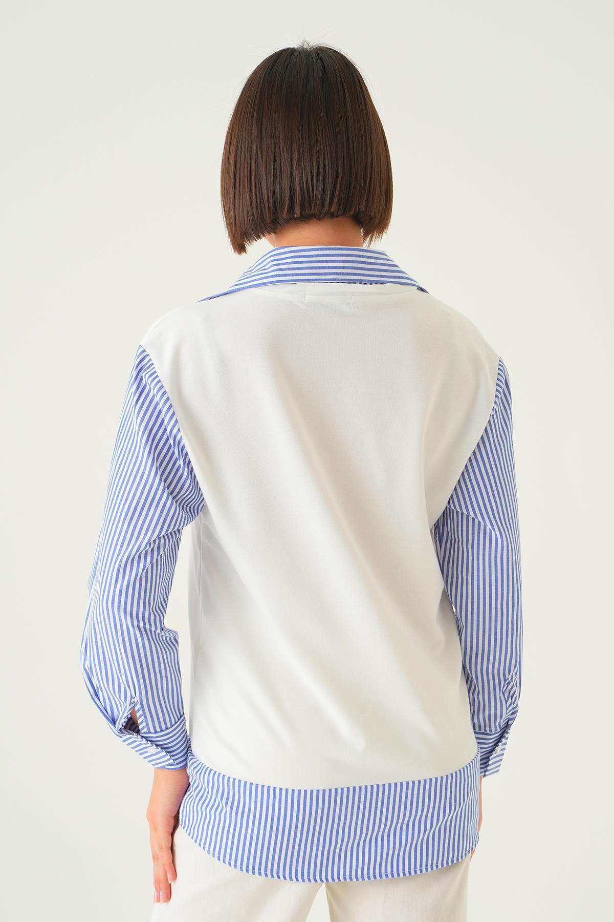 Saks Gömlek Detay Bluz 21521 - 5