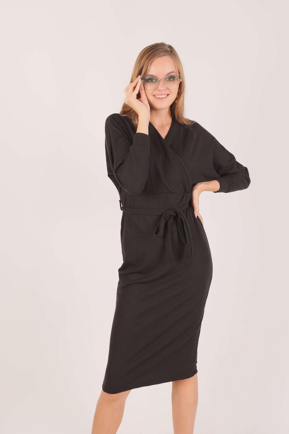 Siyah Yarasa Kol Elbise 2164 - 2