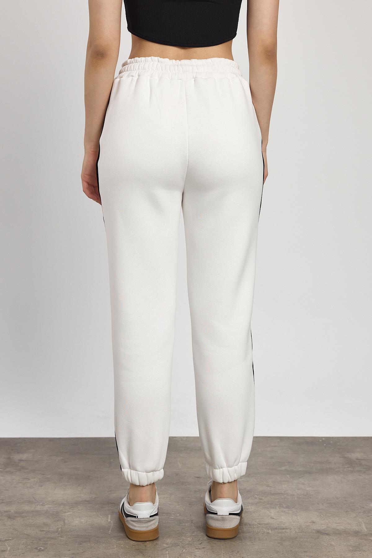 Ekru Yanları Biye Detay Eşofman 2170 - 5