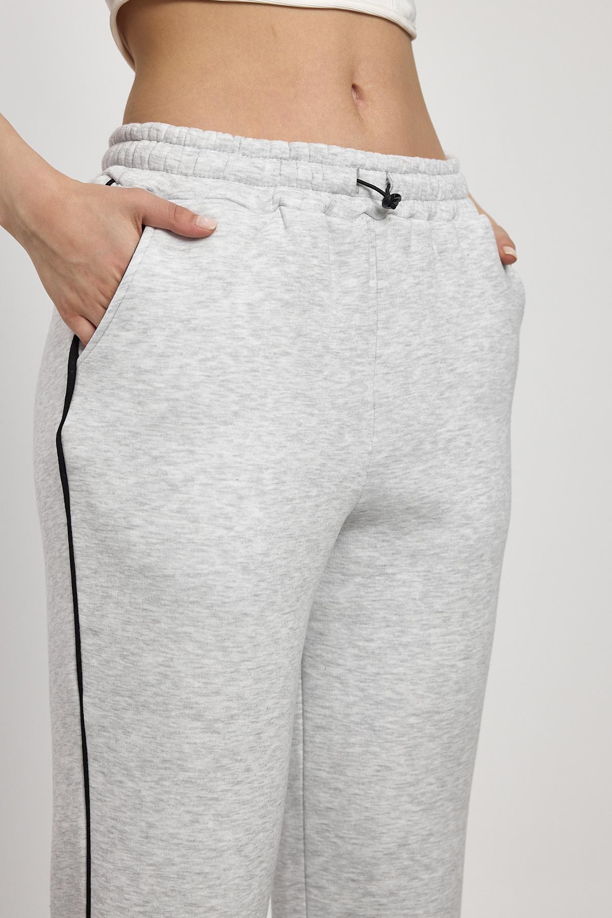 2170 Yanları Piye Detay Eşofman Gri - 4