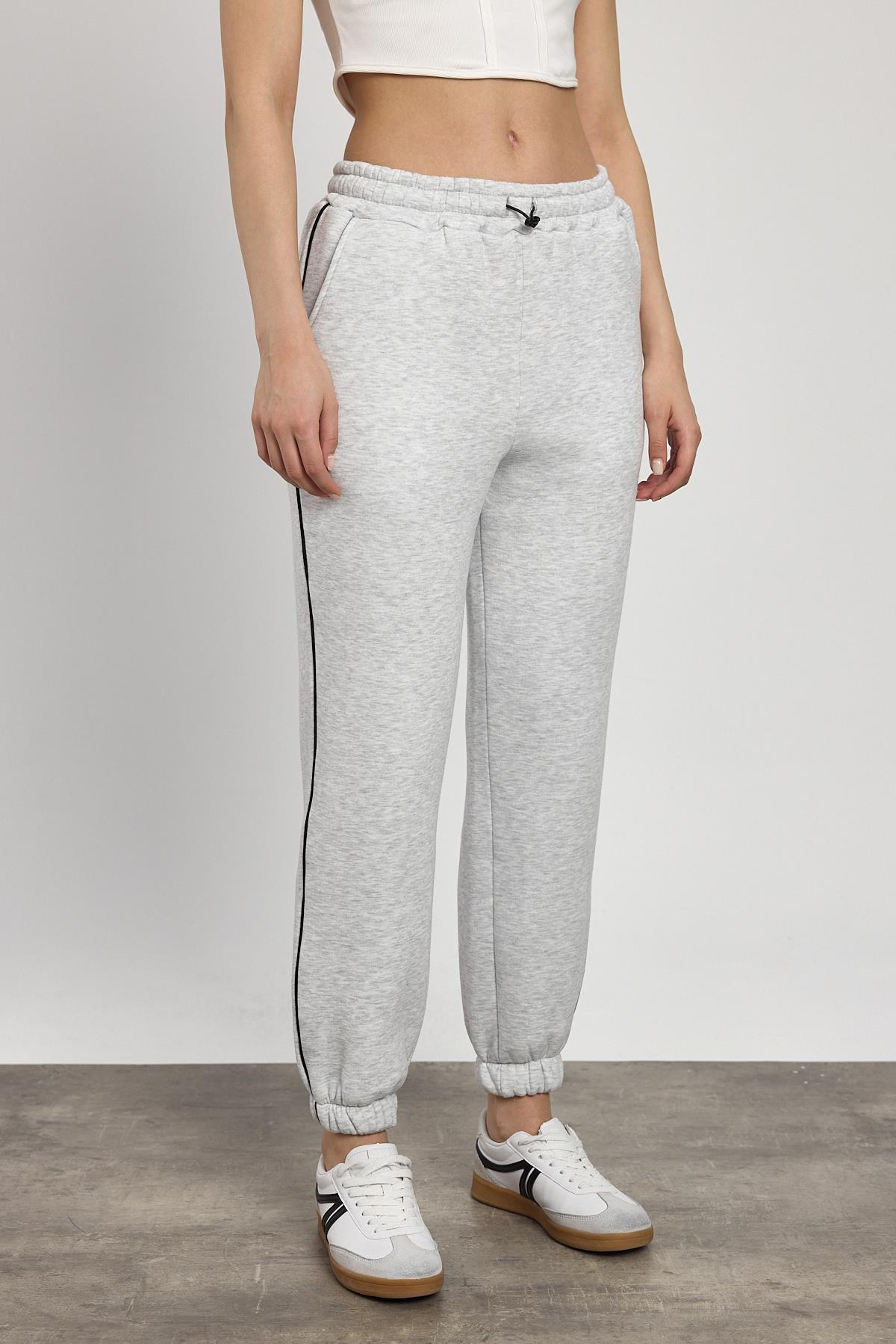 2170 Yanları Piye Detay Eşofman Gri - 6