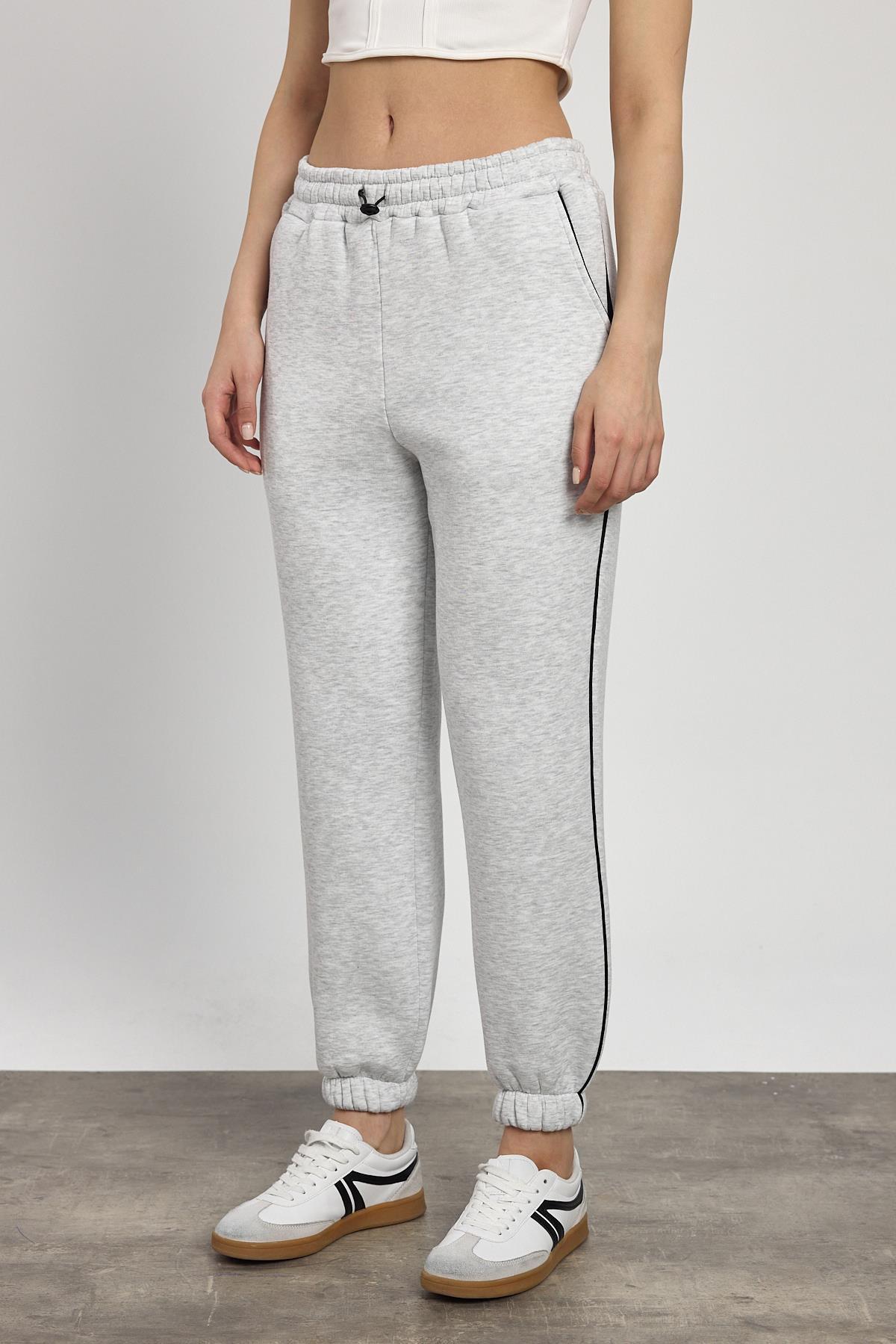 2170 Yanları Piye Detay Eşofman Gri - 7