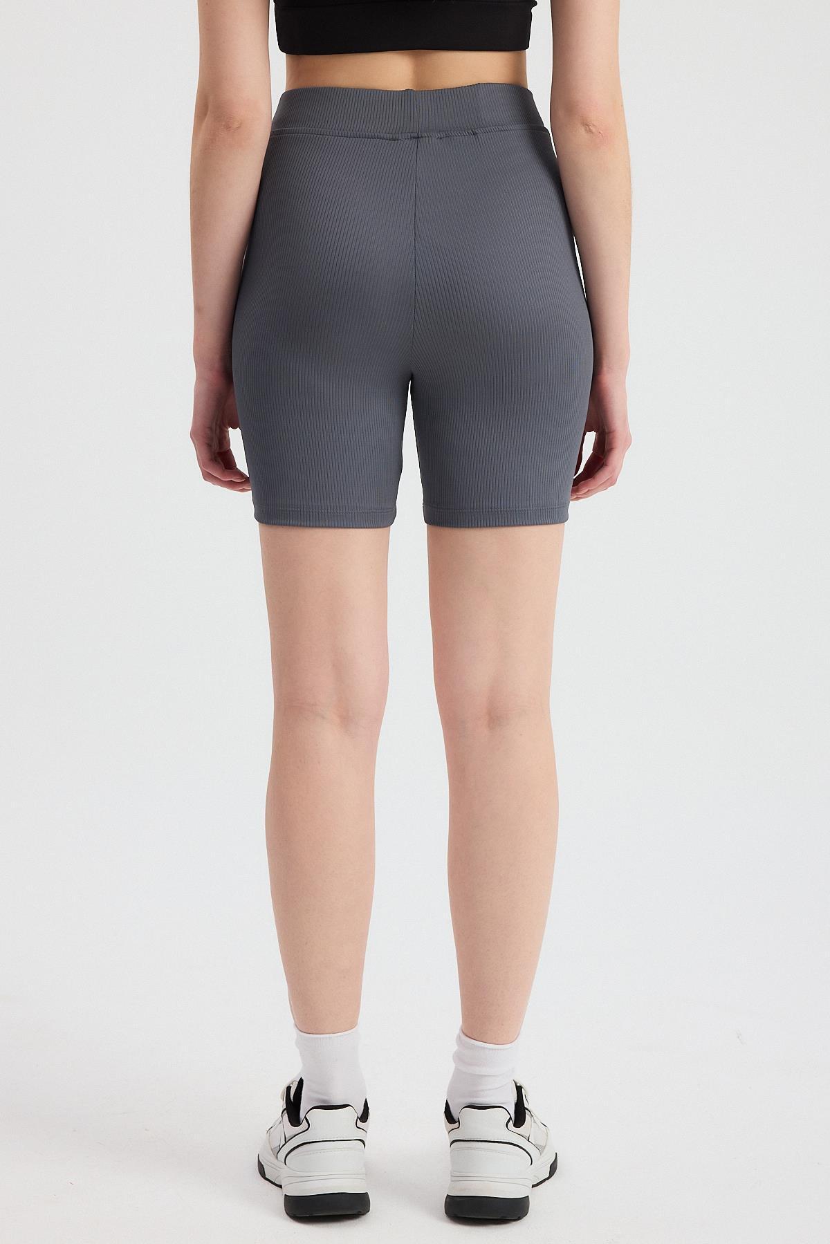 2190 Fitilli Kısa Tayt Gri - 7