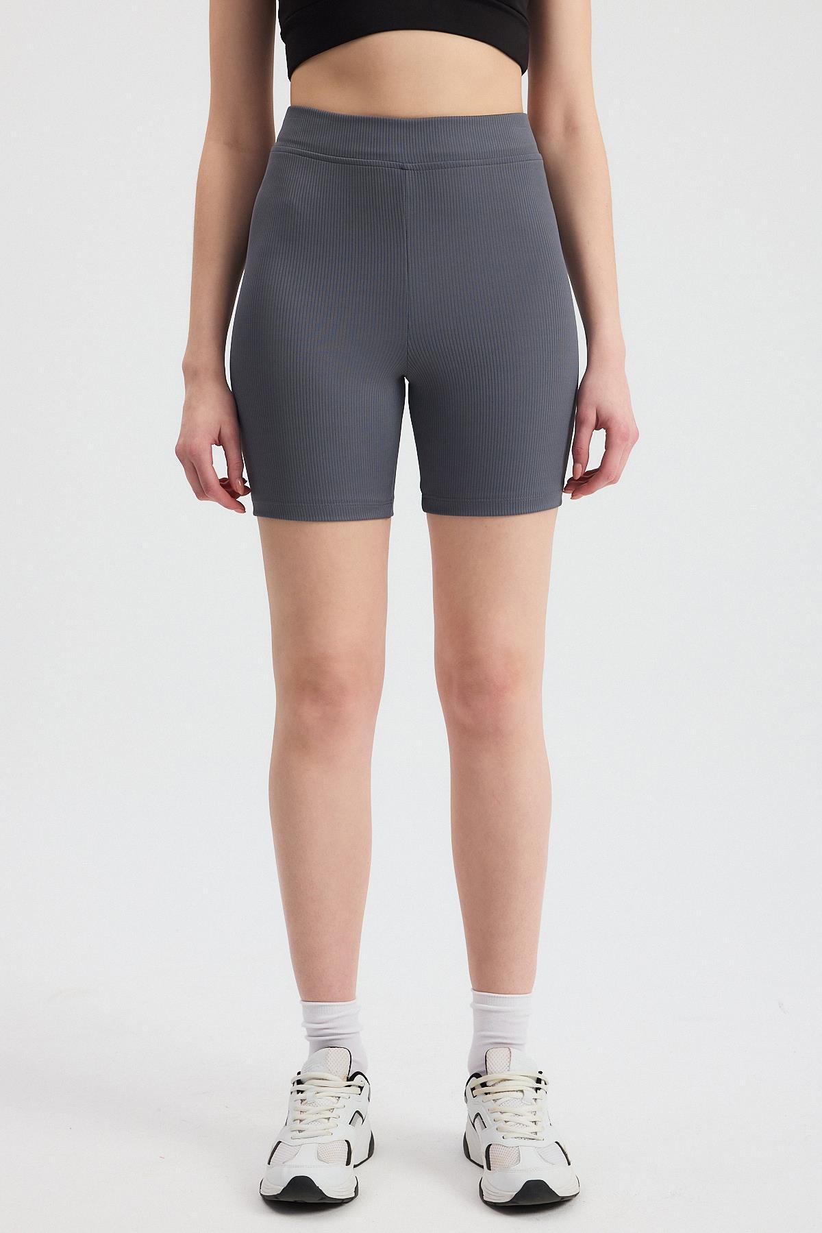 Gri Fitilli Kısa Tayt 2190M - 2