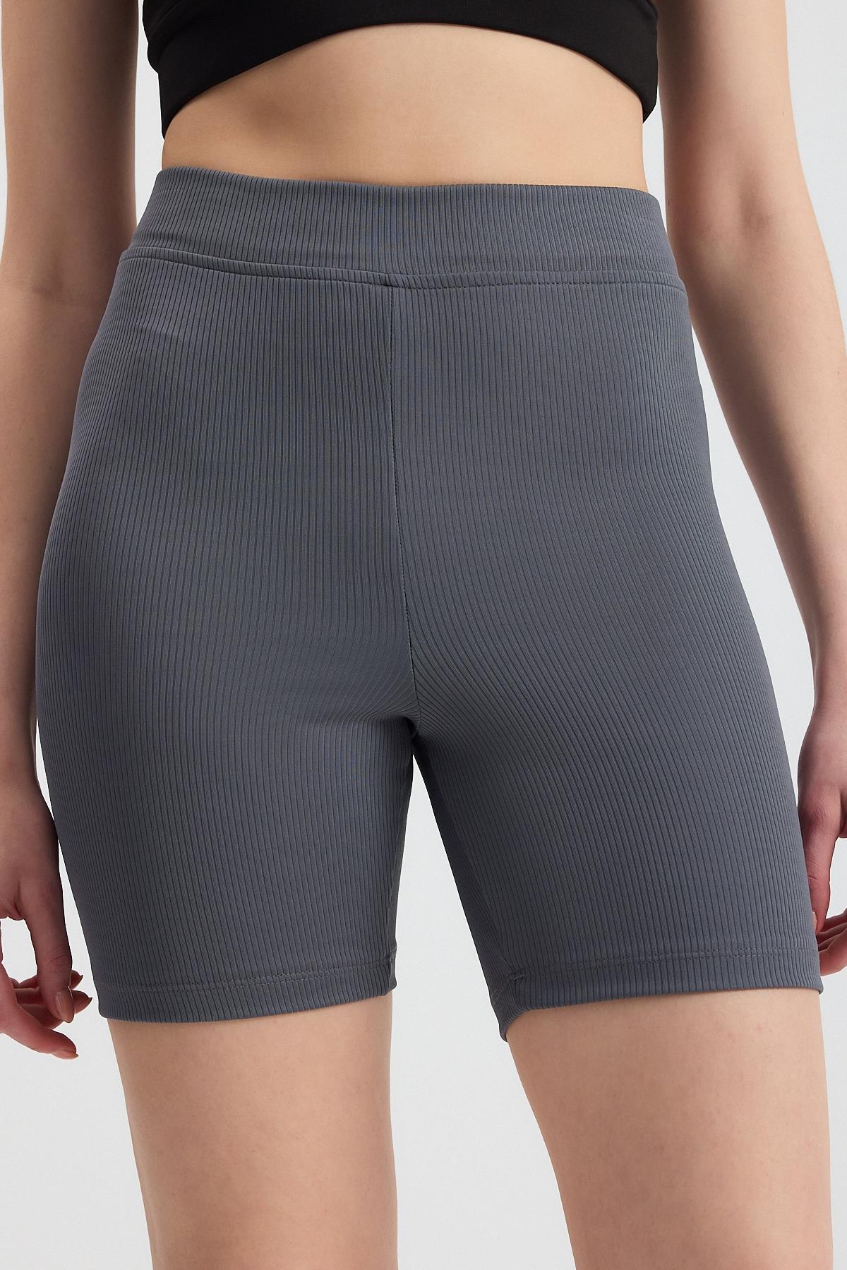 Gri Fitilli Kısa Tayt 2190M - 4