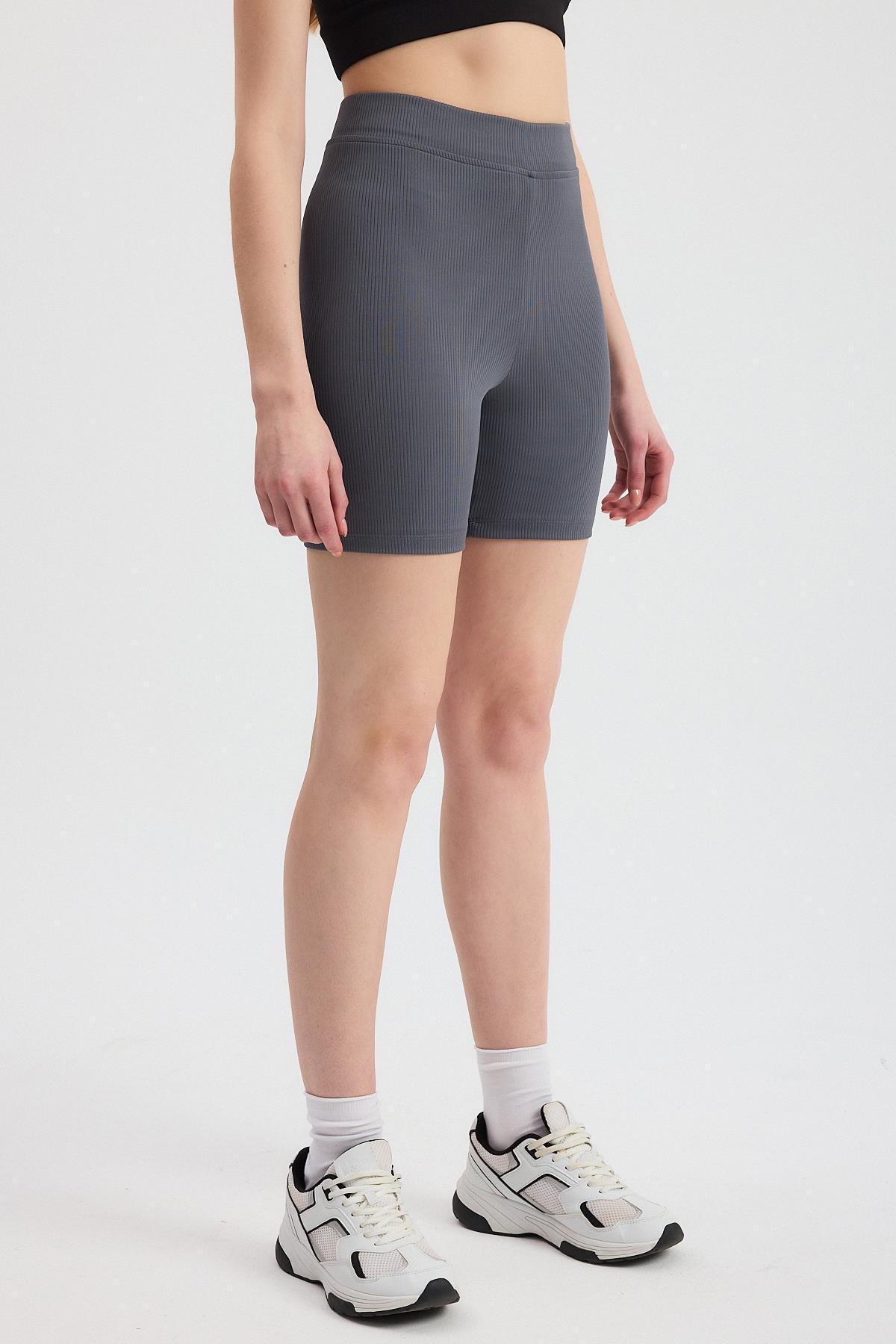 Gri Fitilli Kısa Tayt 2190M - 6