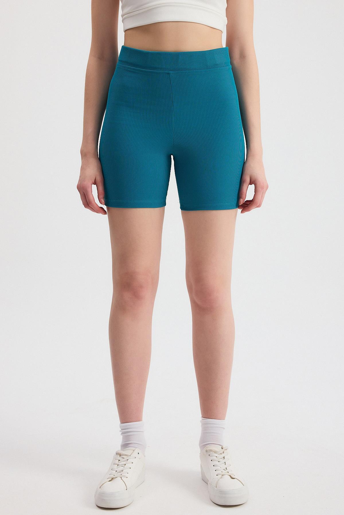 İndigo Fitilli Kısa Tayt 2190M - 2