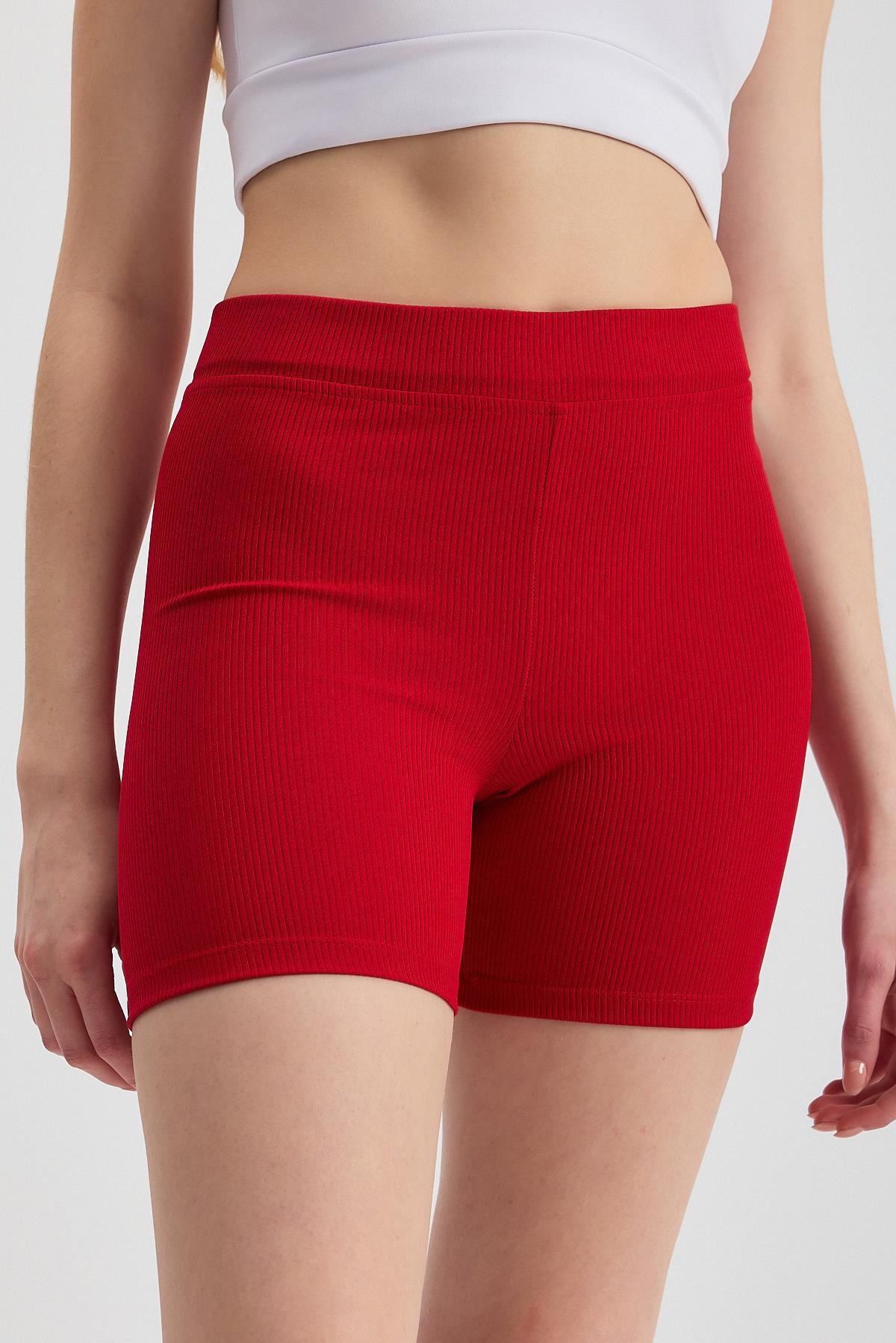 Kırmızı Fitilli Kısa Tayt 2190M - 4