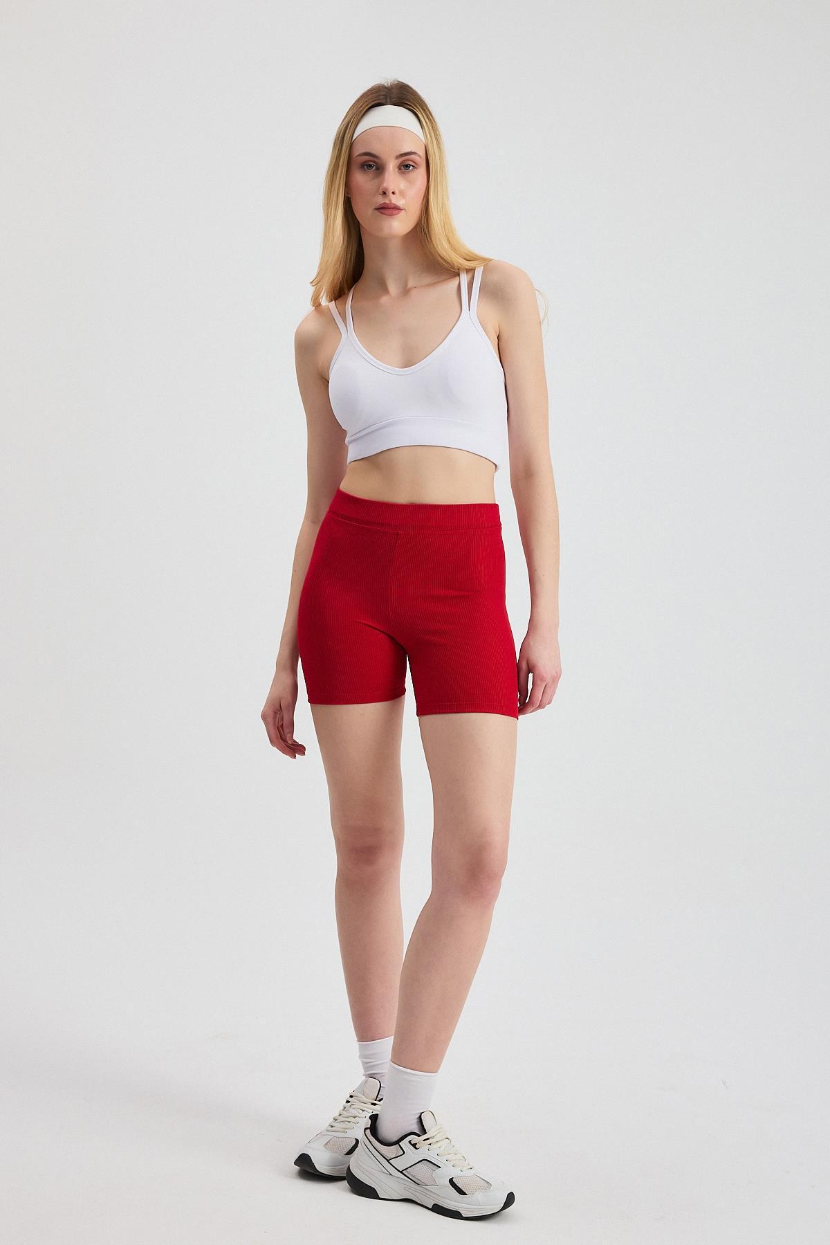 Kırmızı Fitilli Kısa Tayt 2190M - 8