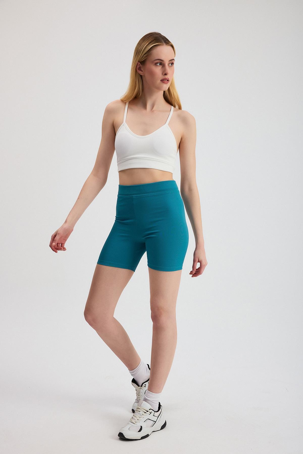 Petrol Fitilli Kısa Tayt 2190M - 6