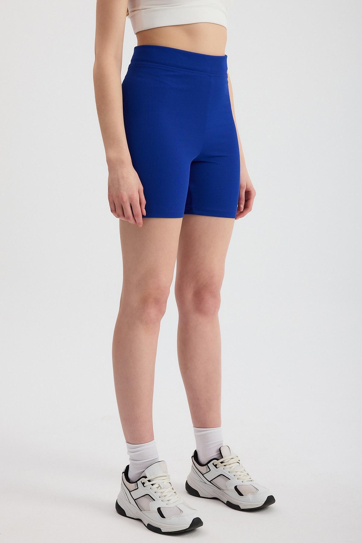 2190 Fitilli Kısa Tayt Saks - 3