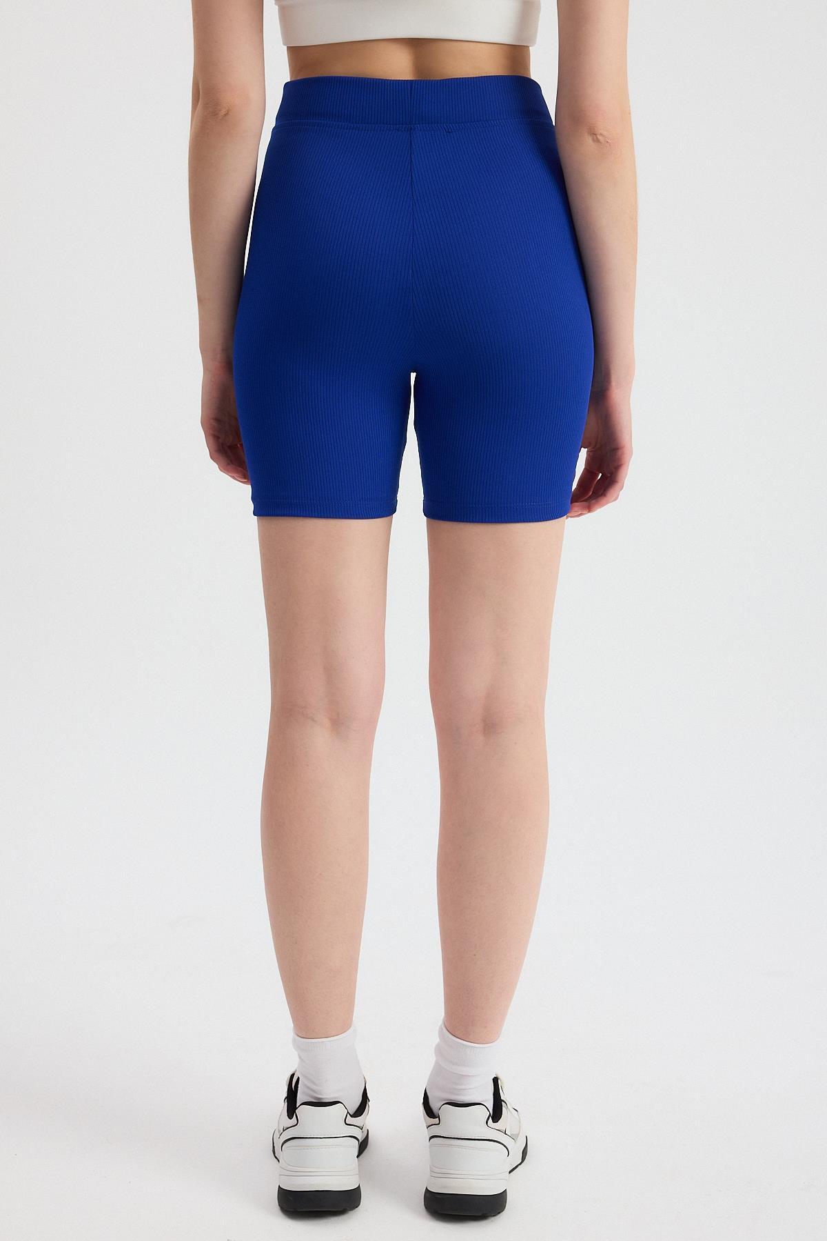 2190 Fitilli Kısa Tayt Saks - 5