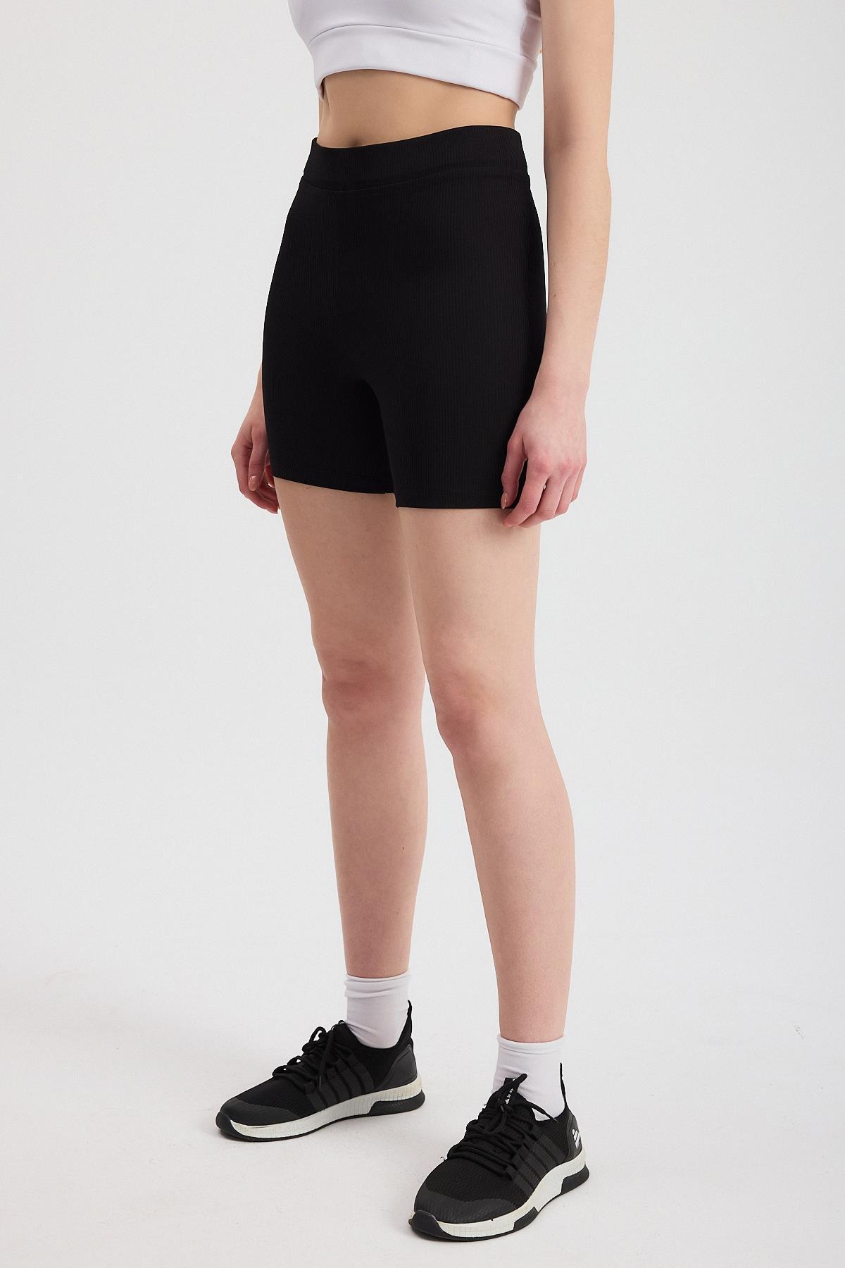 Siyah Fitilli Kısa Tayt 2190M - 6