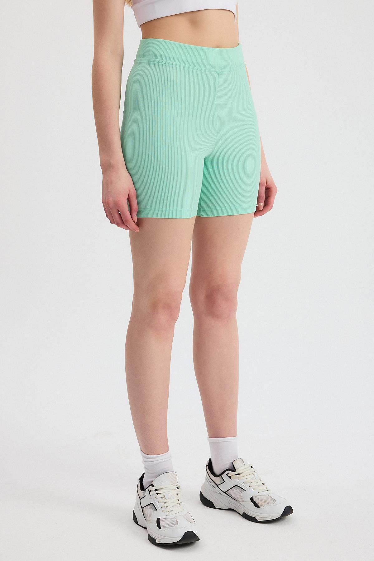 2190 Fitilli Kısa Tayt Su Yeşili - 3