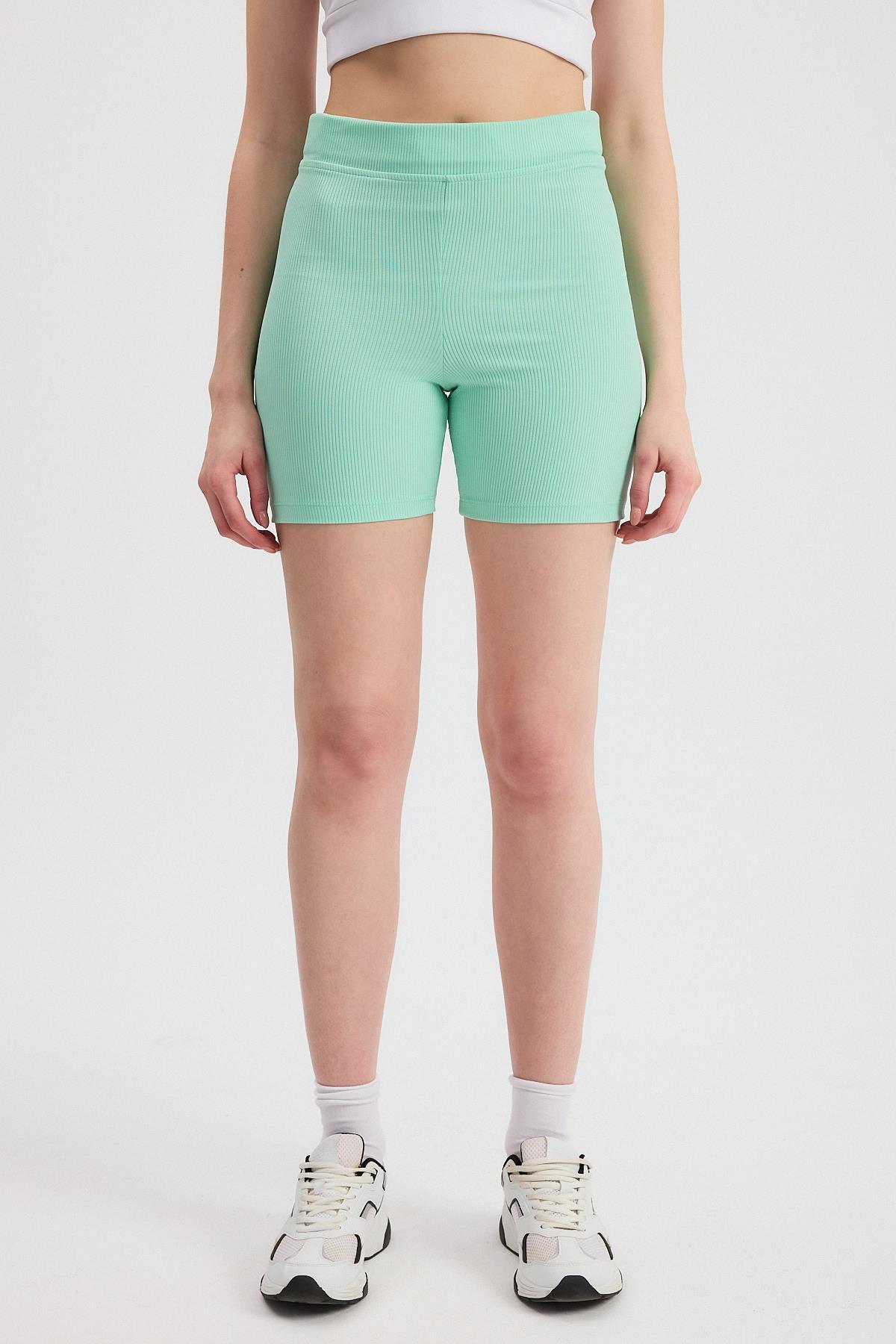 Su Yeşili Fitilli Kısa Tayt 2190M - 2