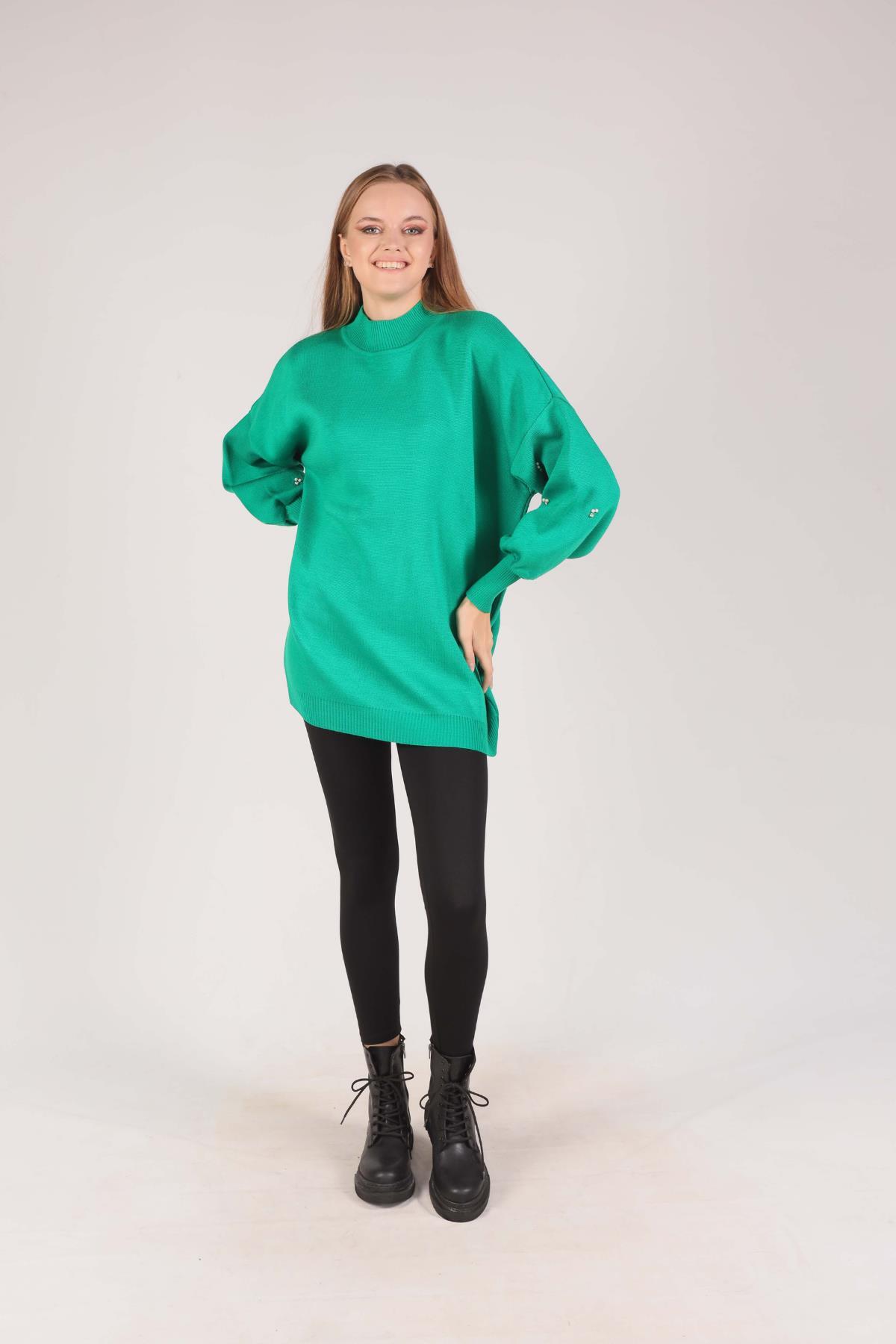 Benetton Yeşili İnci Detay Tunik 2209 - 3