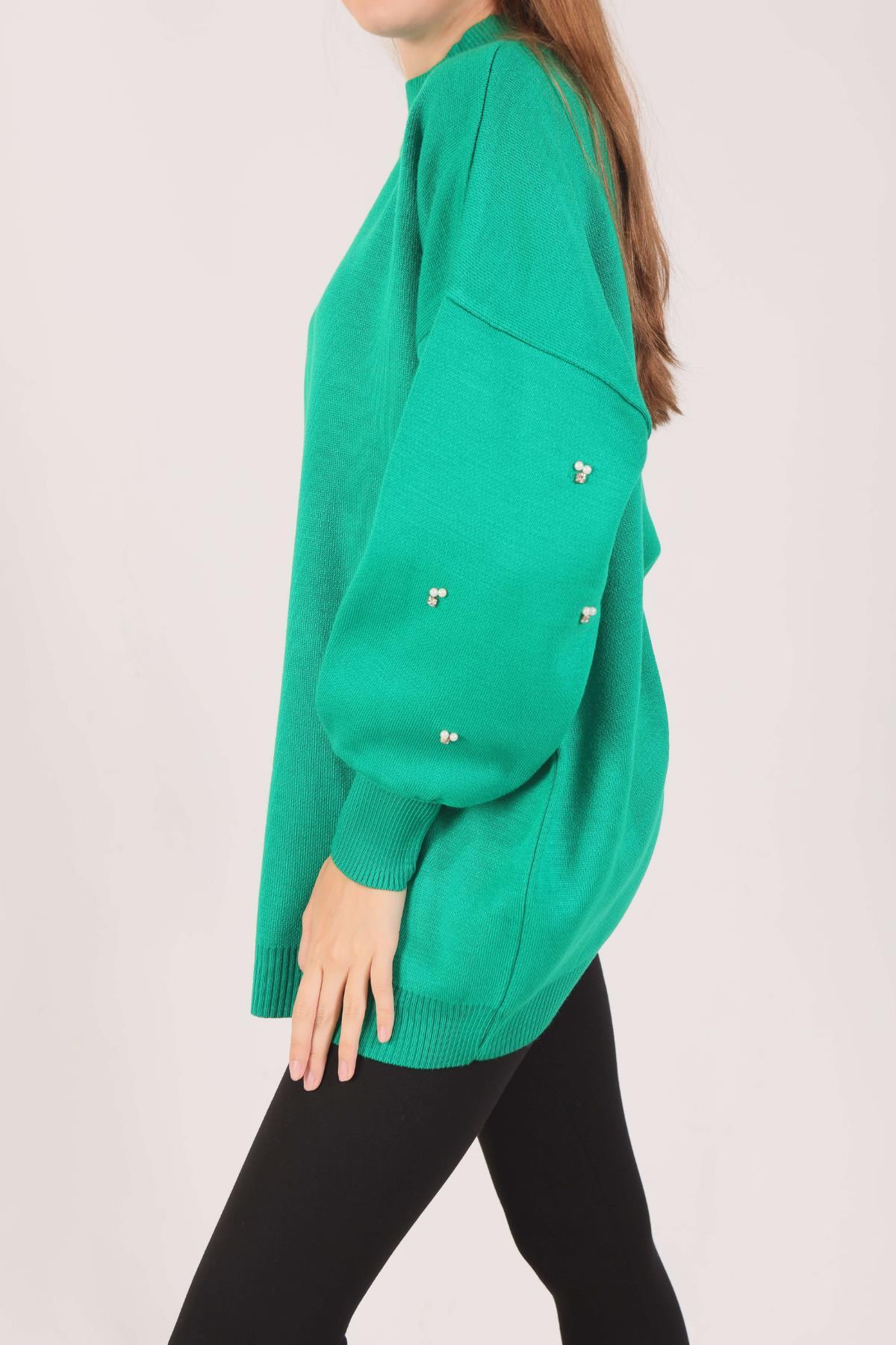 Benetton Yeşili İnci Detay Tunik 2209 - 2