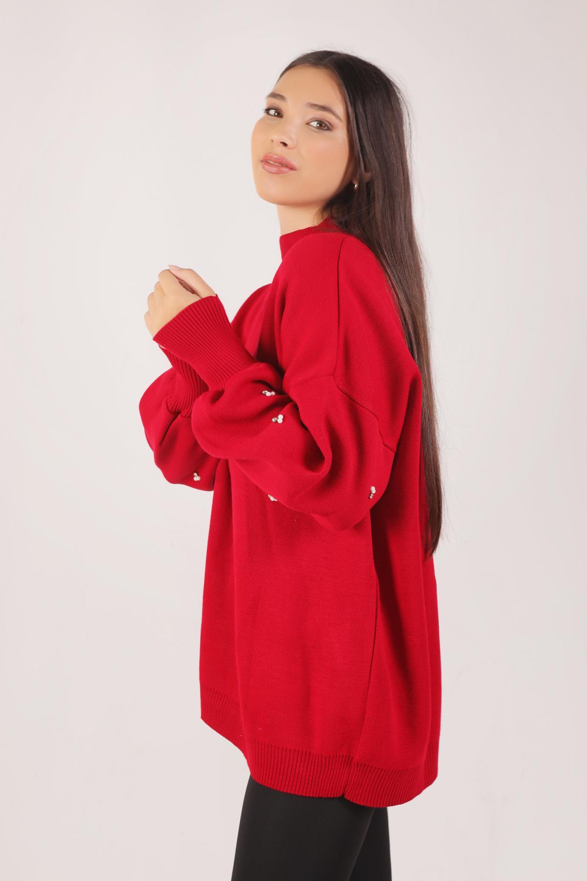 Kırmızı İnci Detay Tunik 2209 - 1