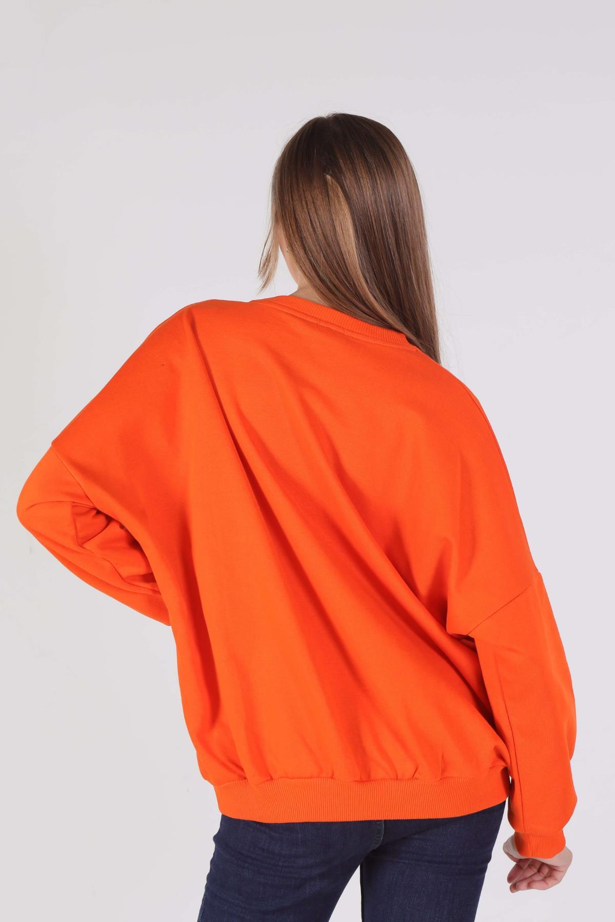 Orange Zincir Kolye Detay Sweat 221128 - 3