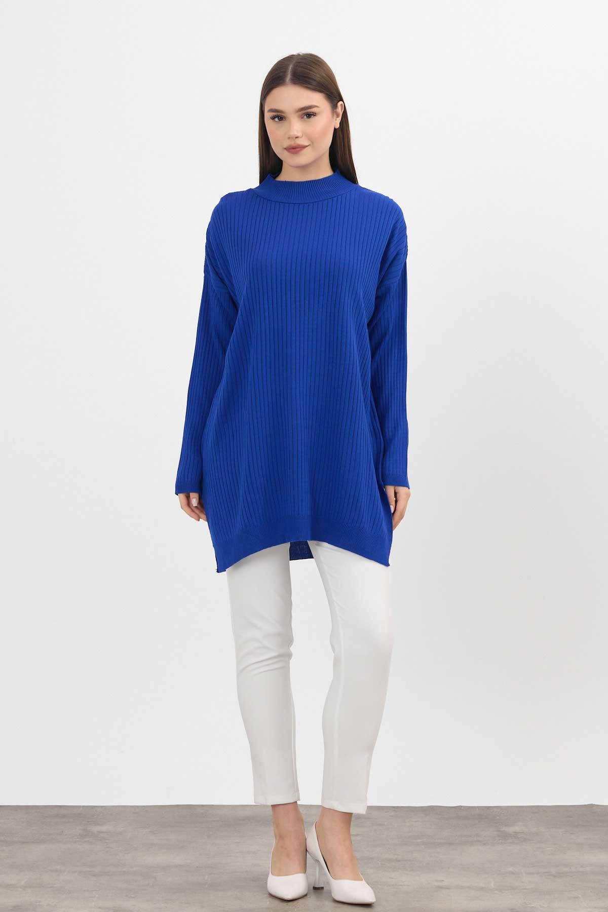 Saks Yırtmaç Detay Fitilli Kazak 22131 - 2