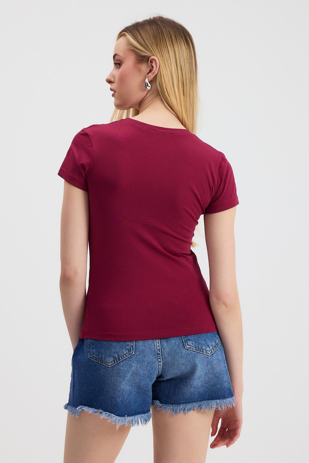 Bordo V Yaka Bady 2215 - 5