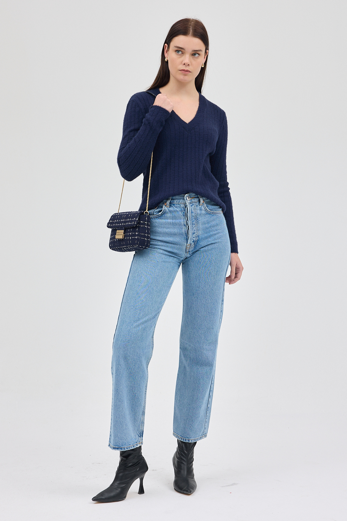 Laci V Yaka Triko Kadın Kazak 2217 - RAYS