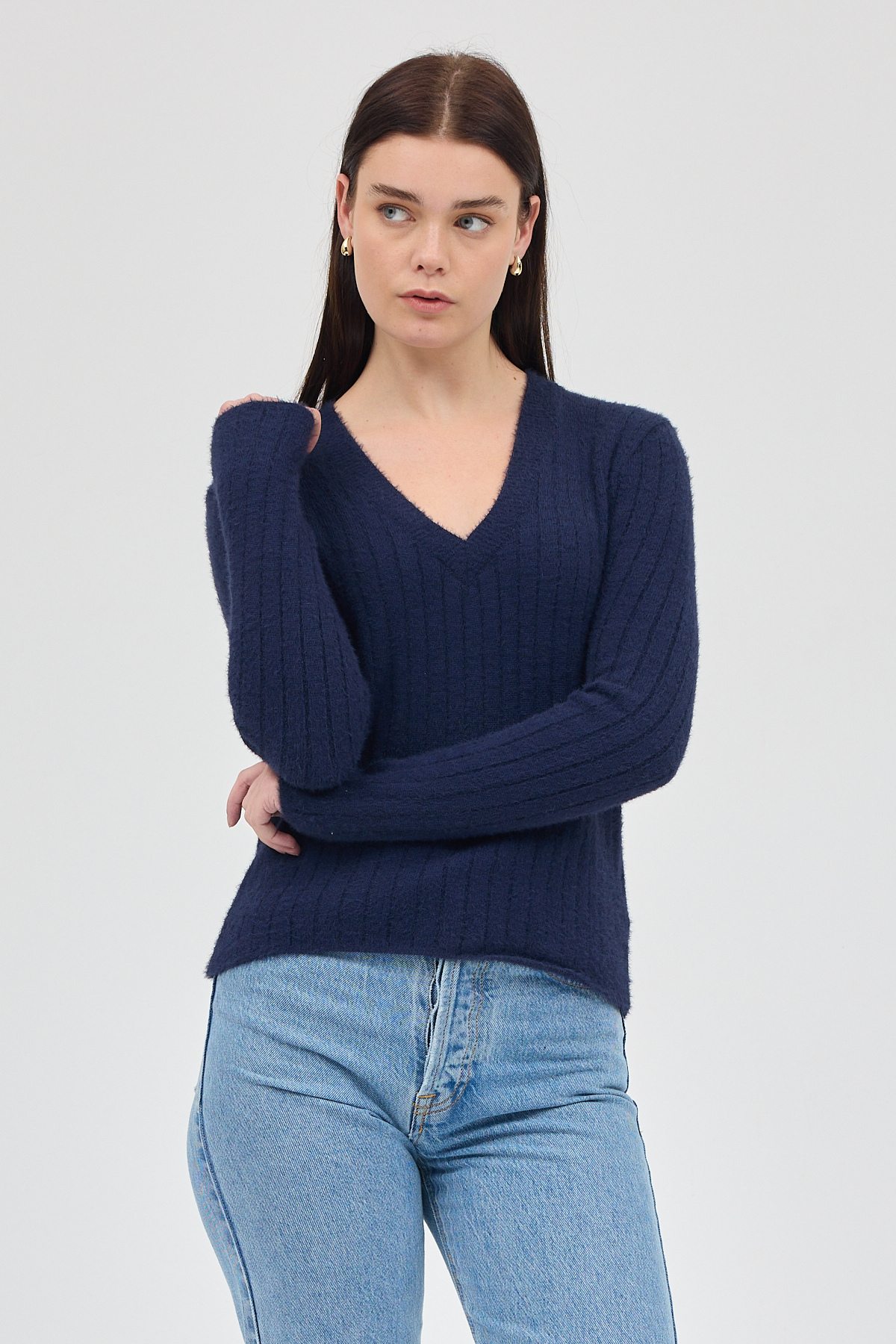 Laci V Yaka Triko Kadın Kazak 2217 - 7