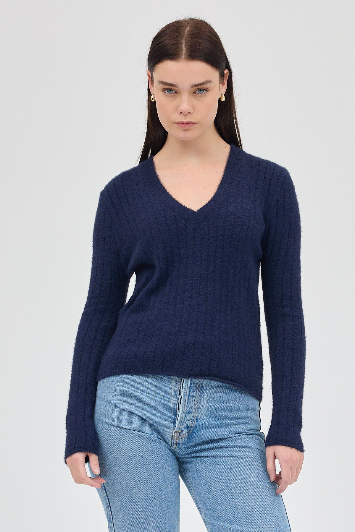 Laci V Yaka Triko Kadın Kazak 2217 - 1