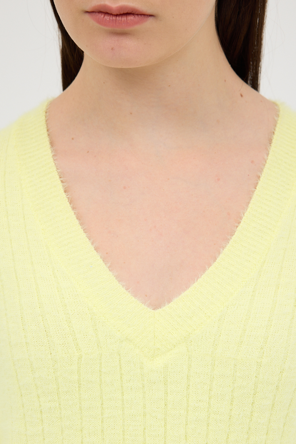 Sarı V Yaka Triko Kadın Kazak 2217 - RAYS