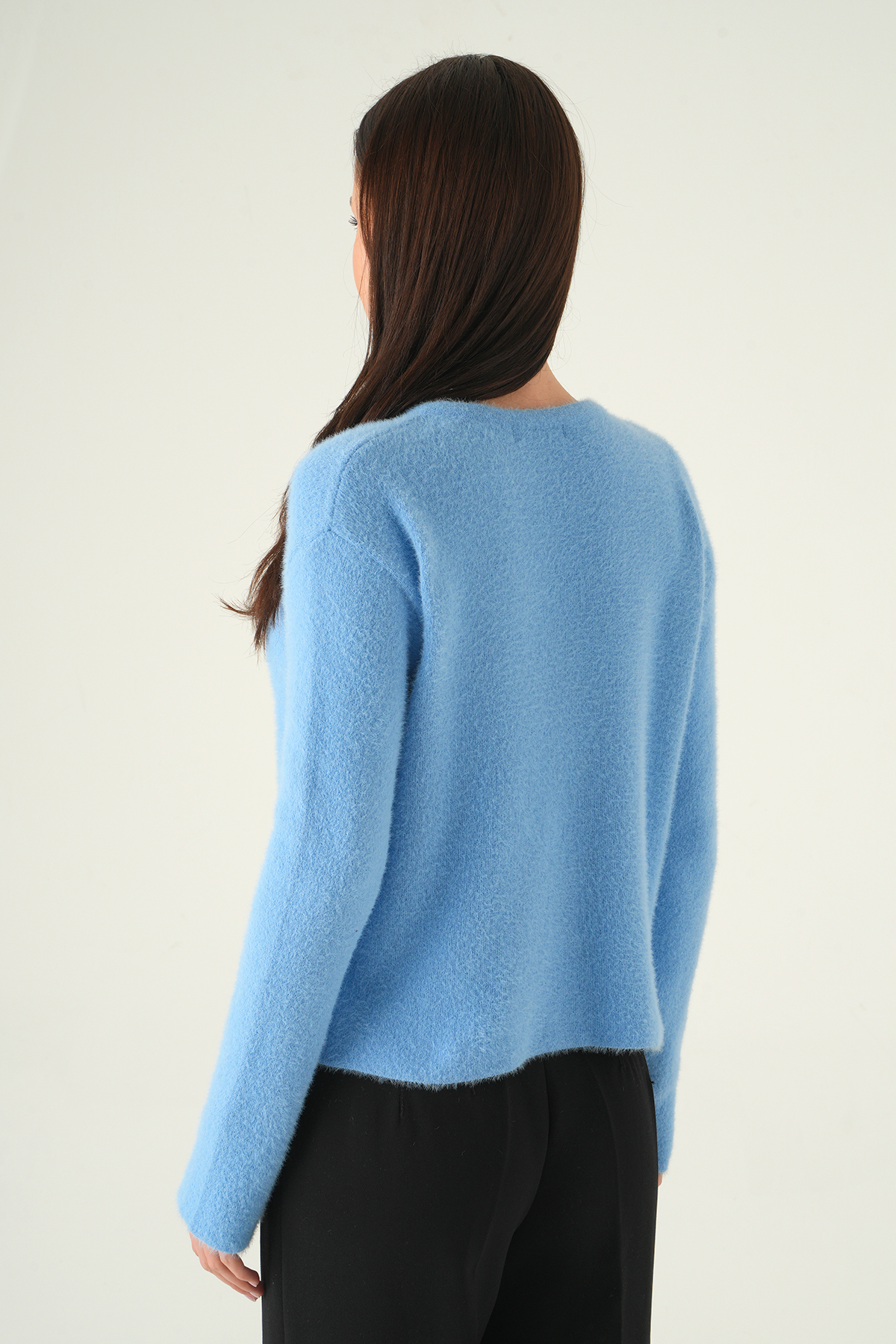 Bebe Mavi Kadın Yumoş Dokulu Düğmeli Triko Hırka 2241 - 5