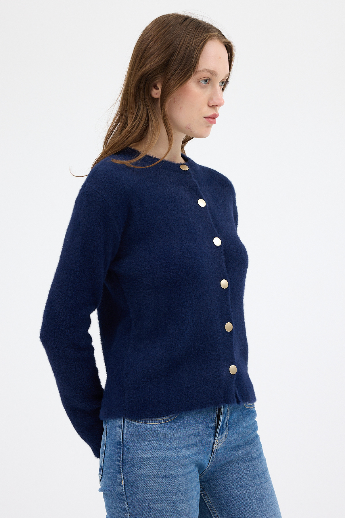 Laci Kadın Yumoş Dokulu Düğmeli Triko Hırka 2241 - RAYS (1)