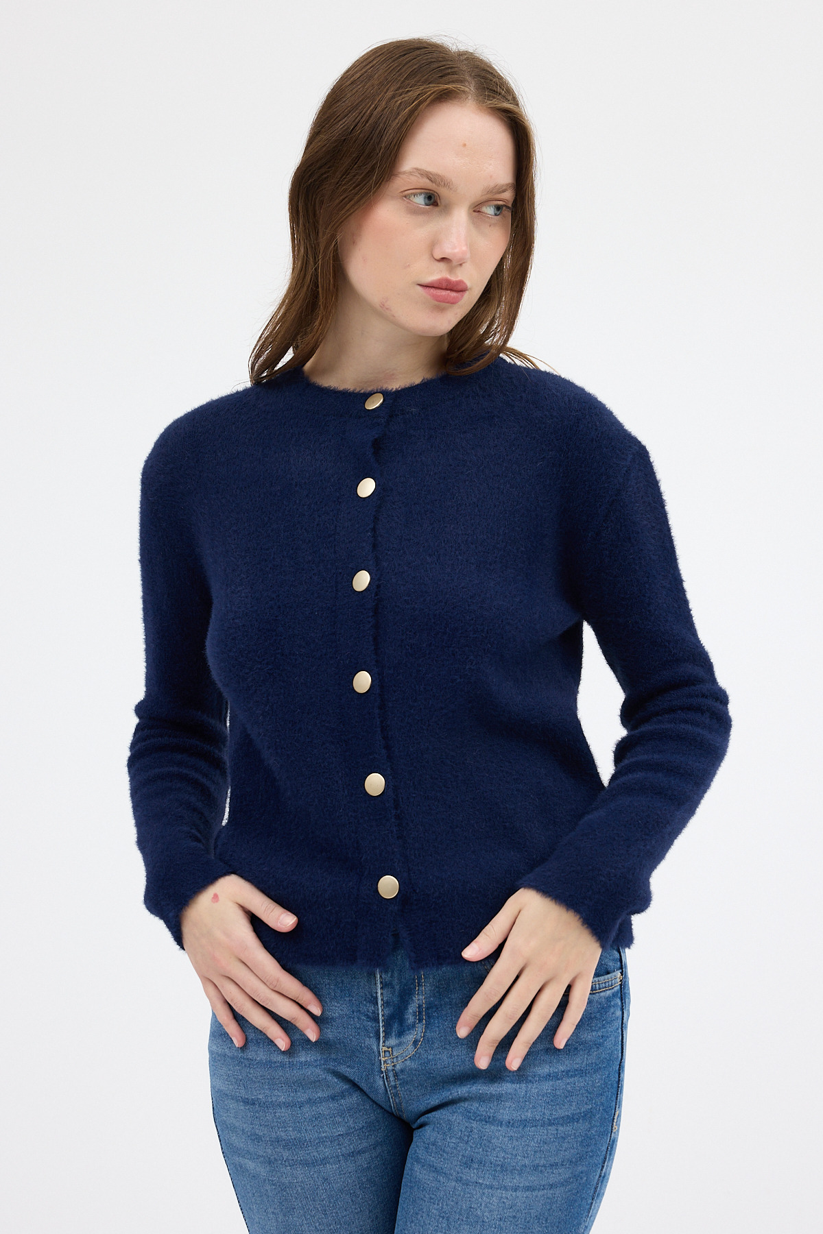 Laci Kadın Yumoş Dokulu Düğmeli Triko Hırka 2241 