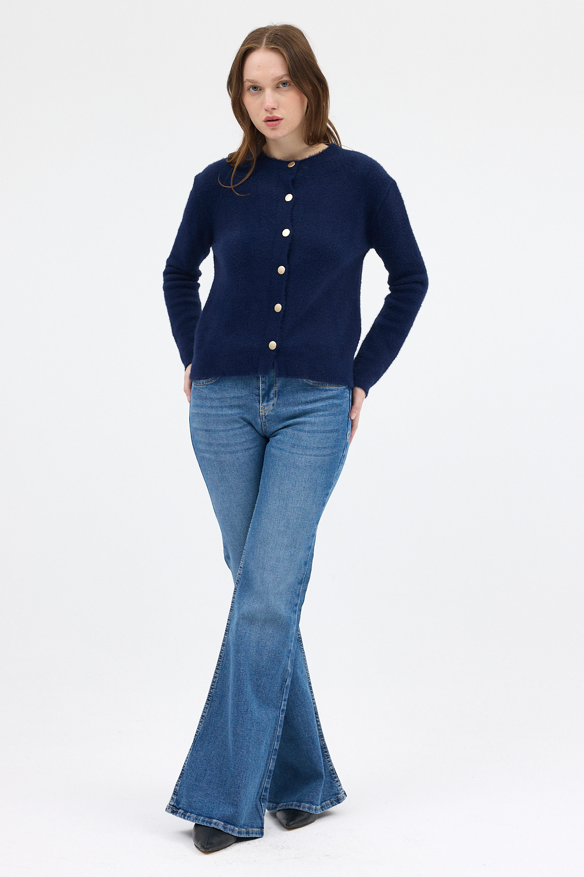 Laci Kadın Yumoş Dokulu Düğmeli Triko Hırka 2241 - 3