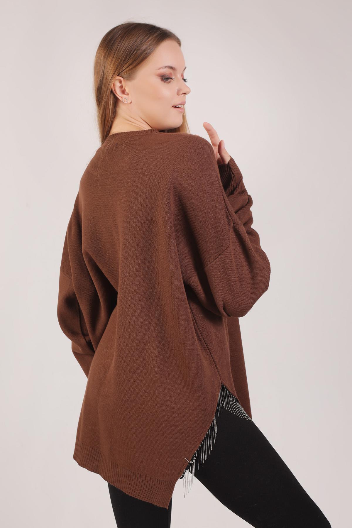 2260 Yan Zincirli Tunik Acı Kahve - 4