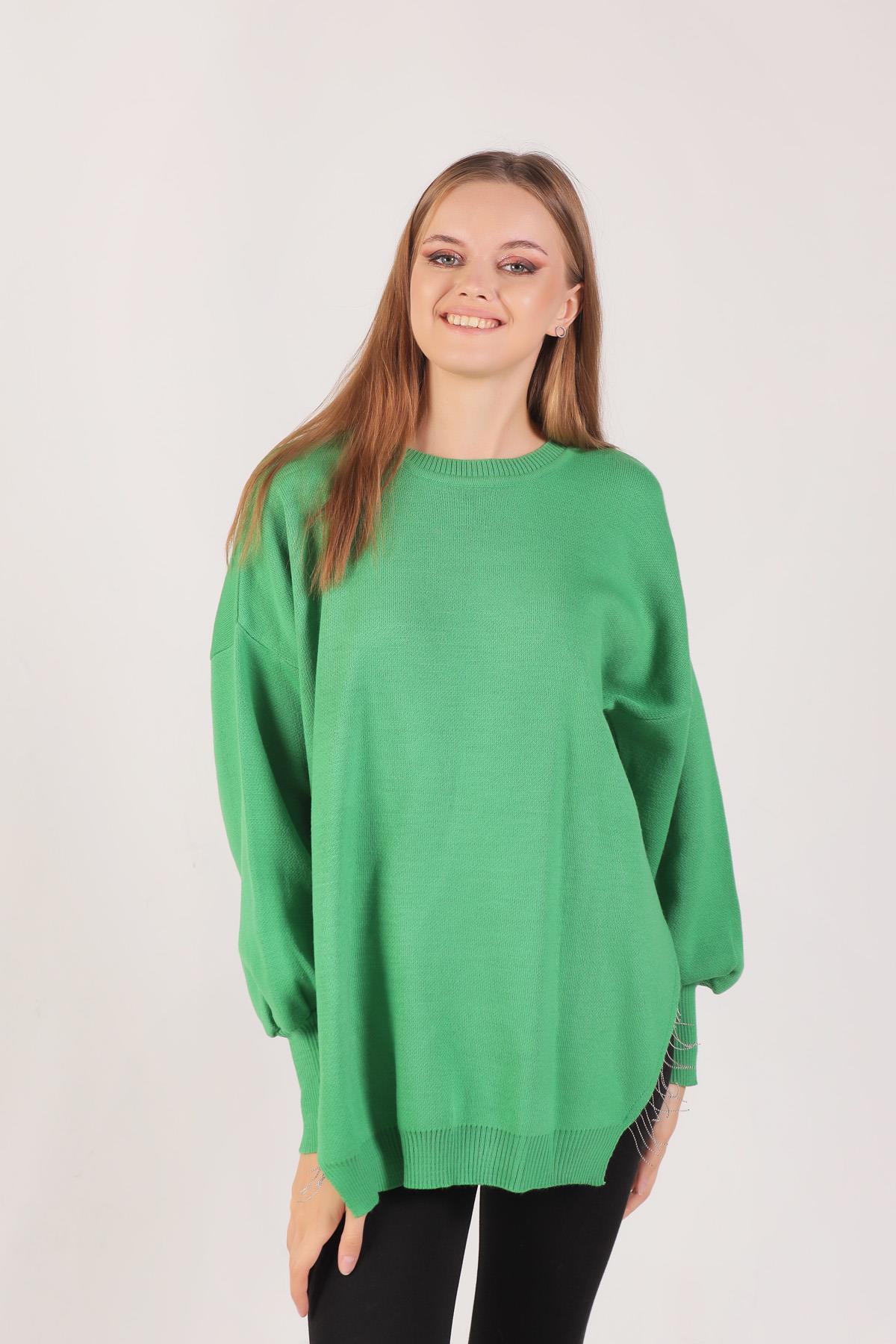 Benetton Yeşili Yan Zincirli Tunik 2260 - 2