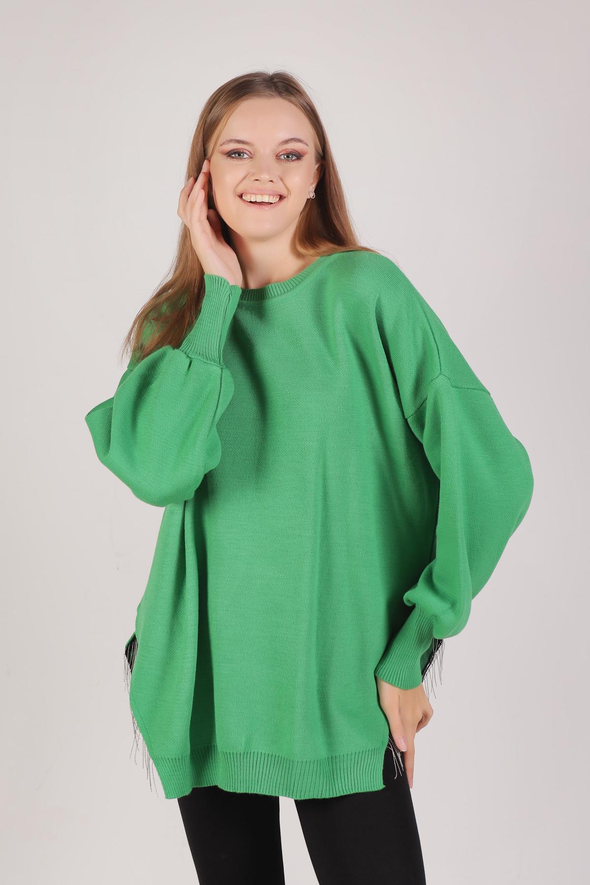 Benetton Yeşili Yan Zincirli Tunik 2260 - 1