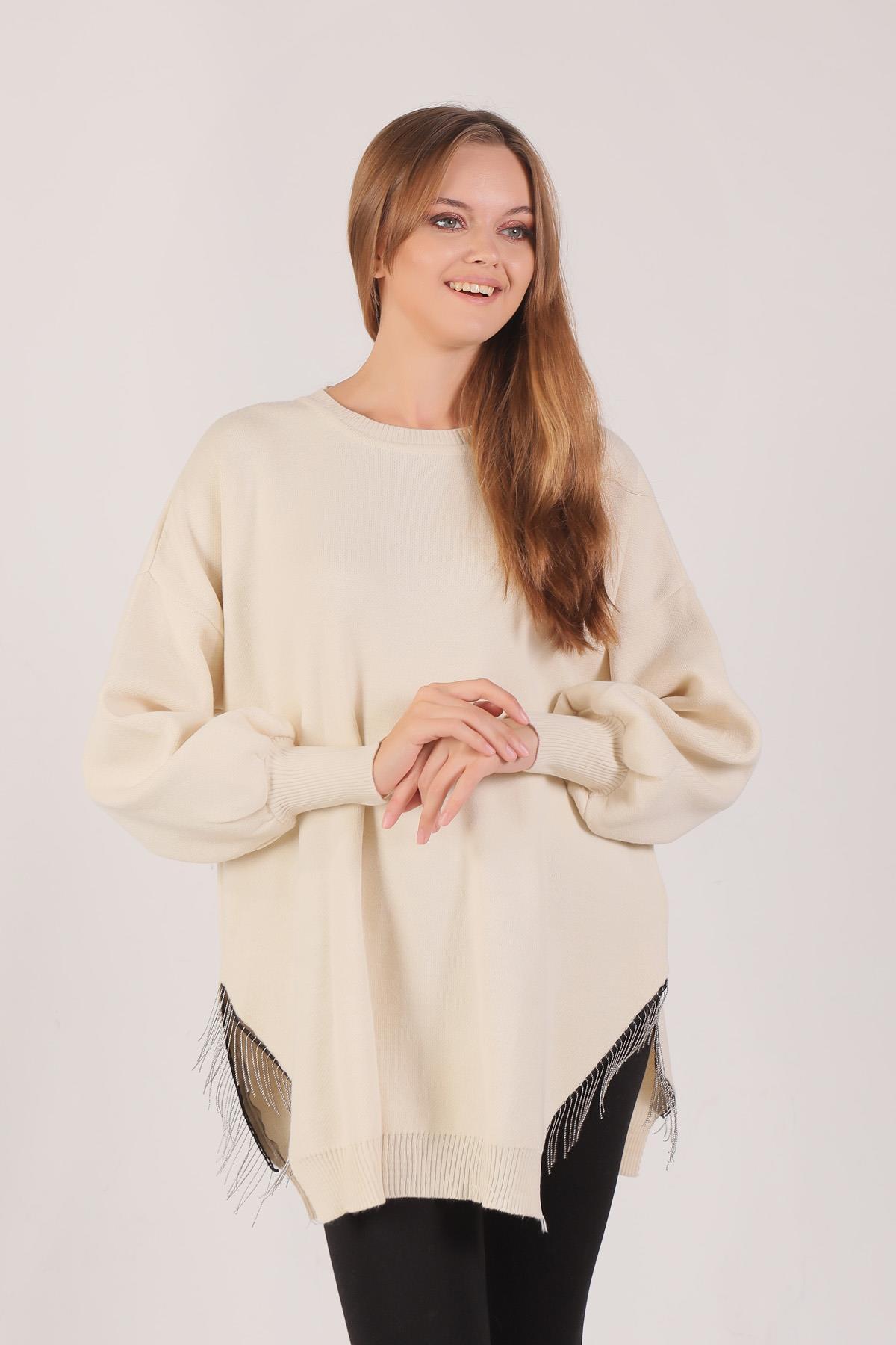 Ekru Yan Zincirli Tunik 2260 