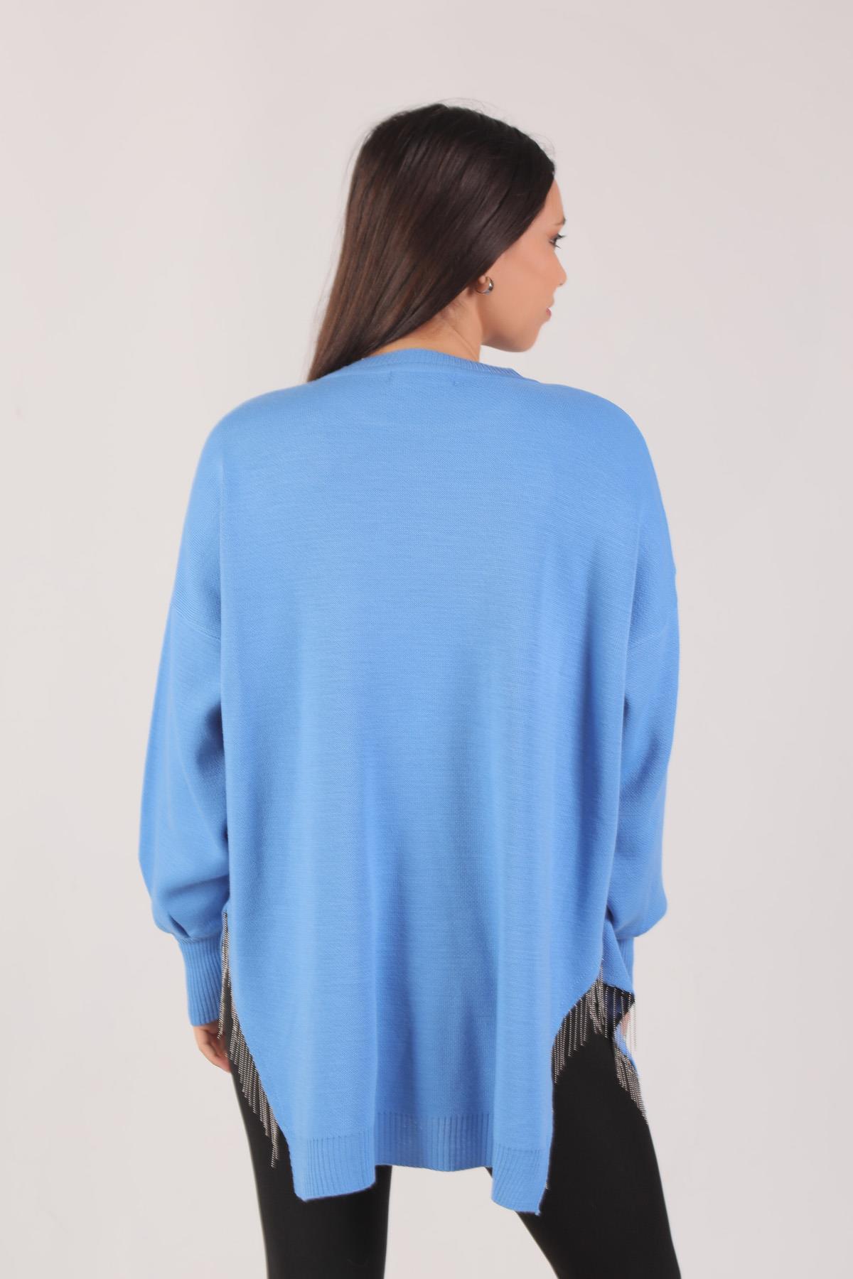 Yan Zincirli Tunik 2260 Mavi - 3