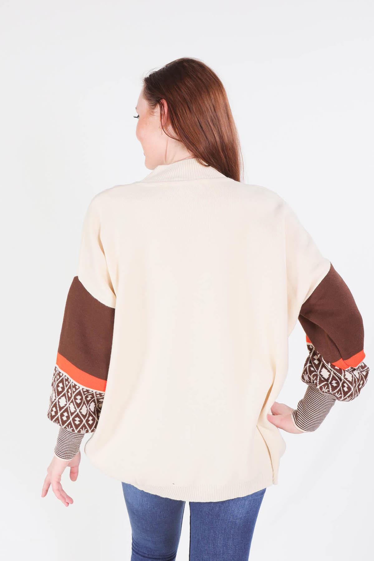 Ekru Kol Desenli Kazak 2266 - 4