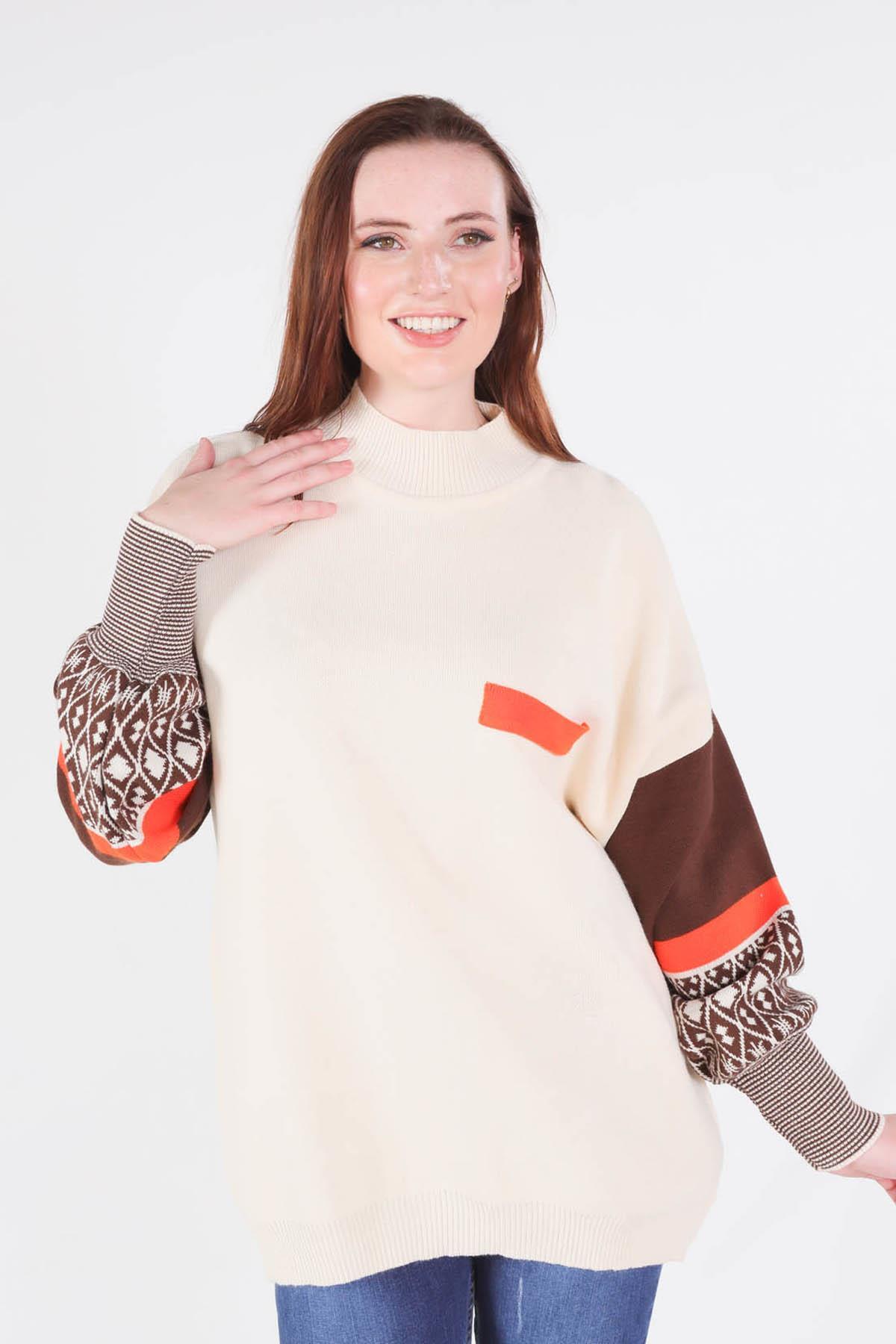 2266 Kol Desenli Kazak Ekru - 1