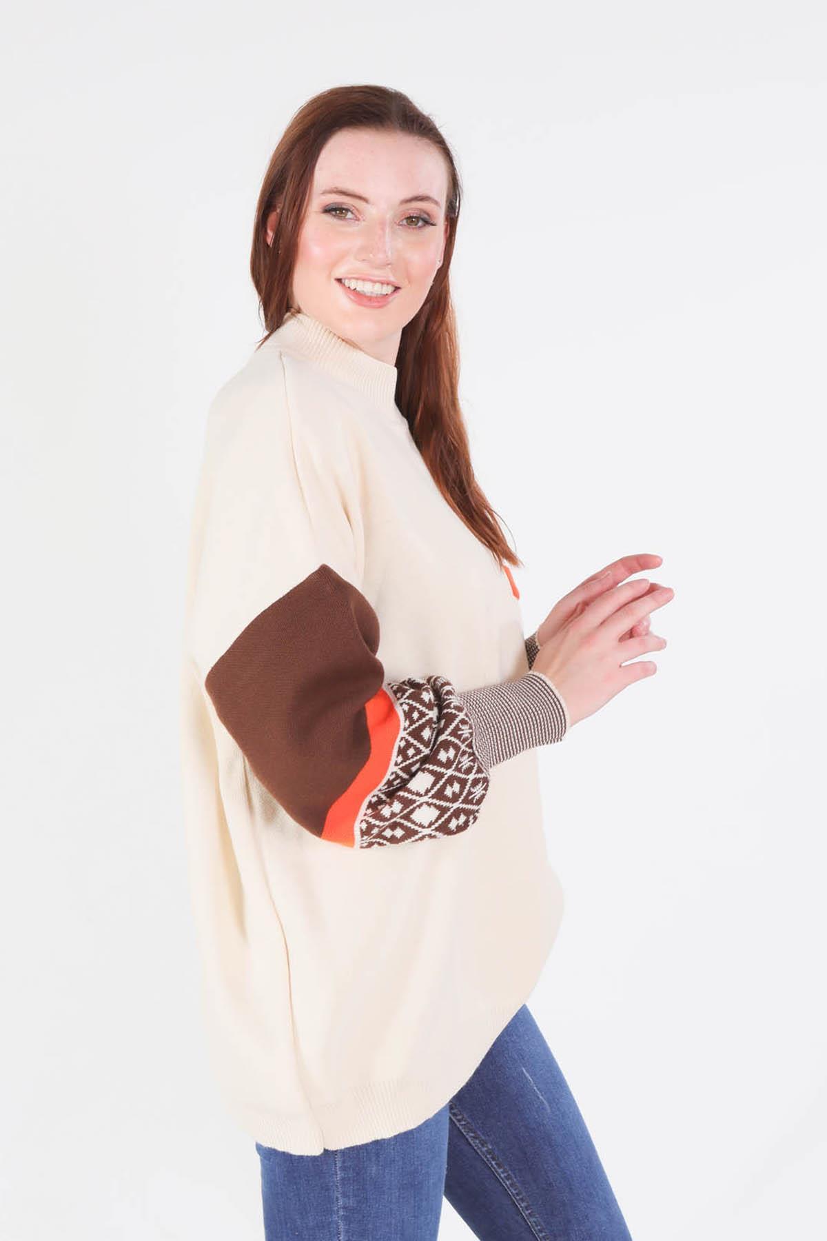 Ekru Kol Desenli Kazak 2266 - 5