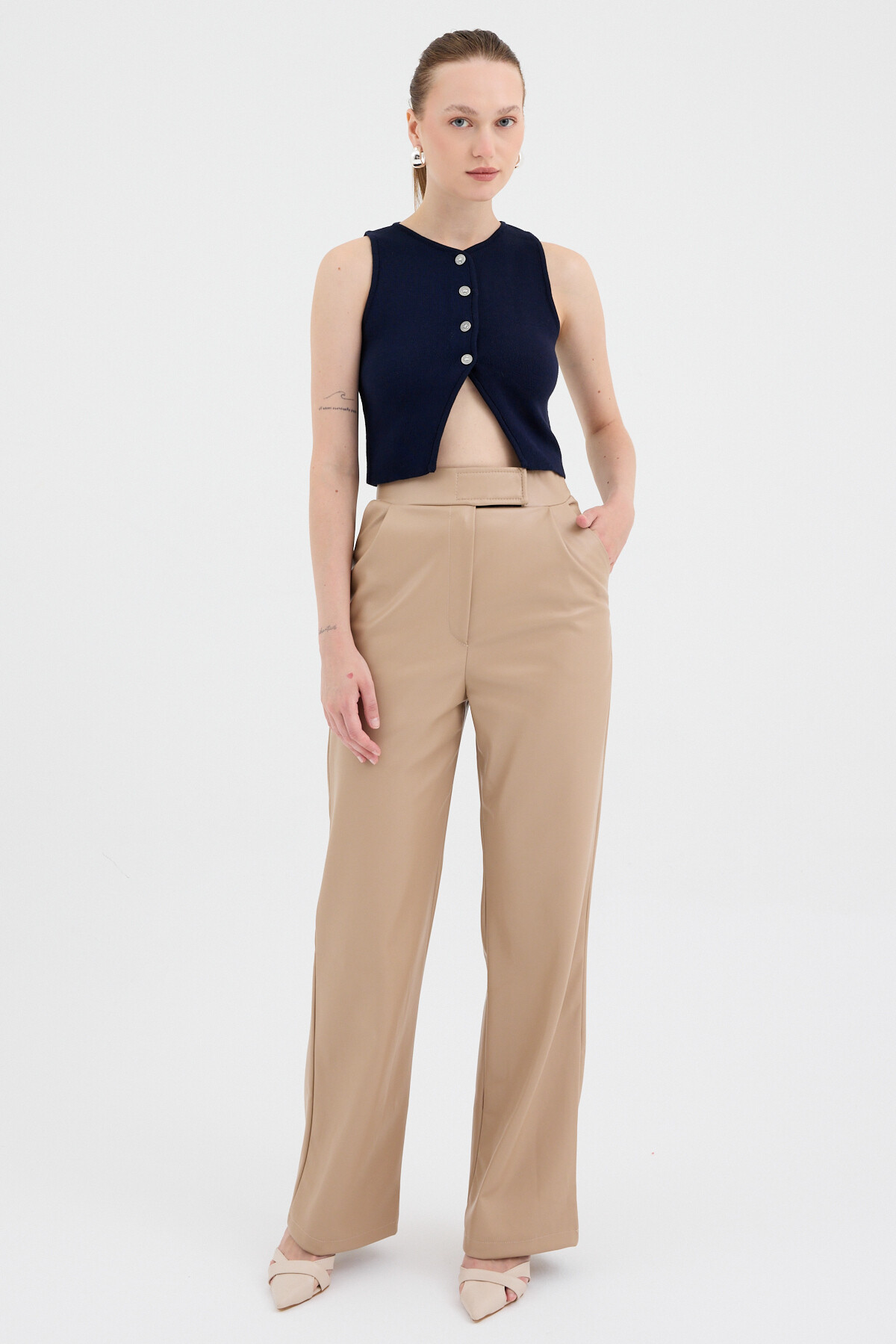 Laci Düğmeli Triko Kadın Yelek 2275 - 3