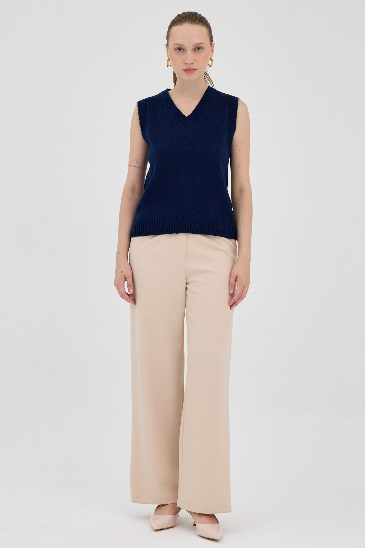 Laci Oversize V Yaka Kadın Süveter 2292 - 3