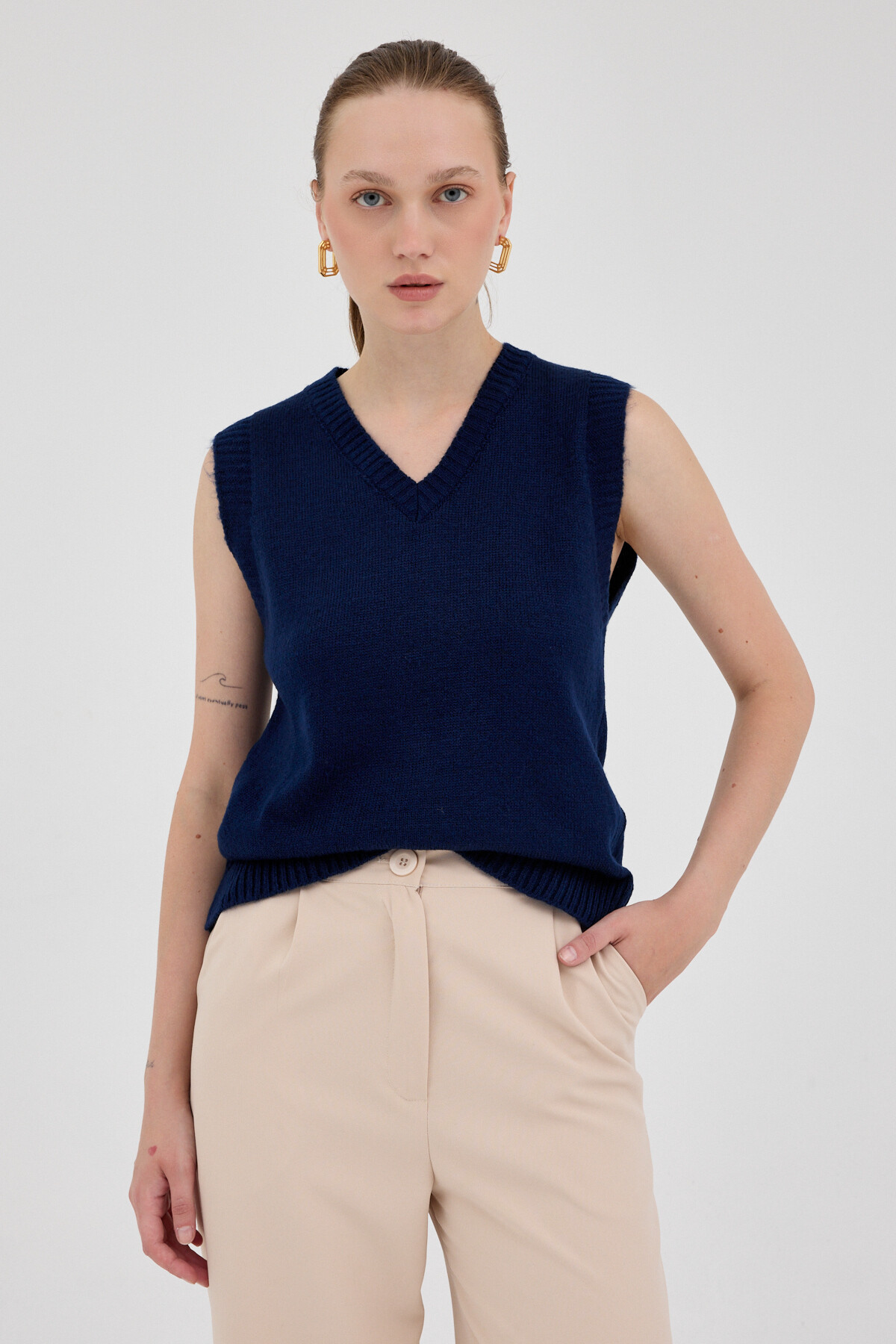 Laci Oversize V Yaka Kadın Süveter 2292 - 6